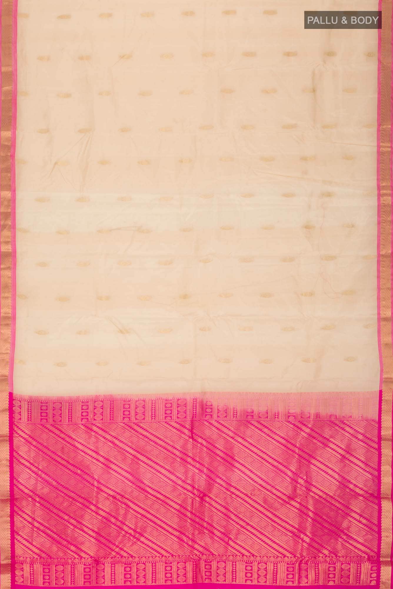 Beige Kanchipuram Silk Saree