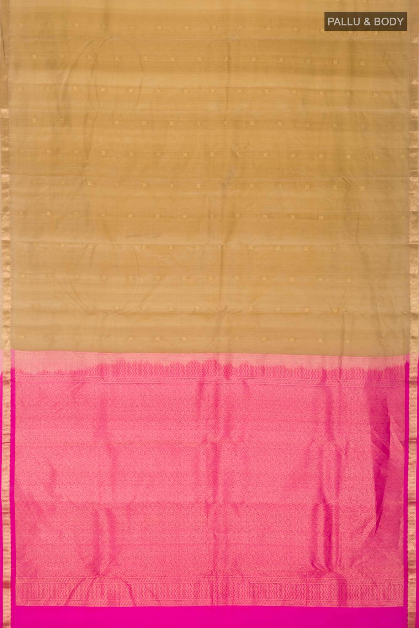 Beige Kanchipuram Silk Saree