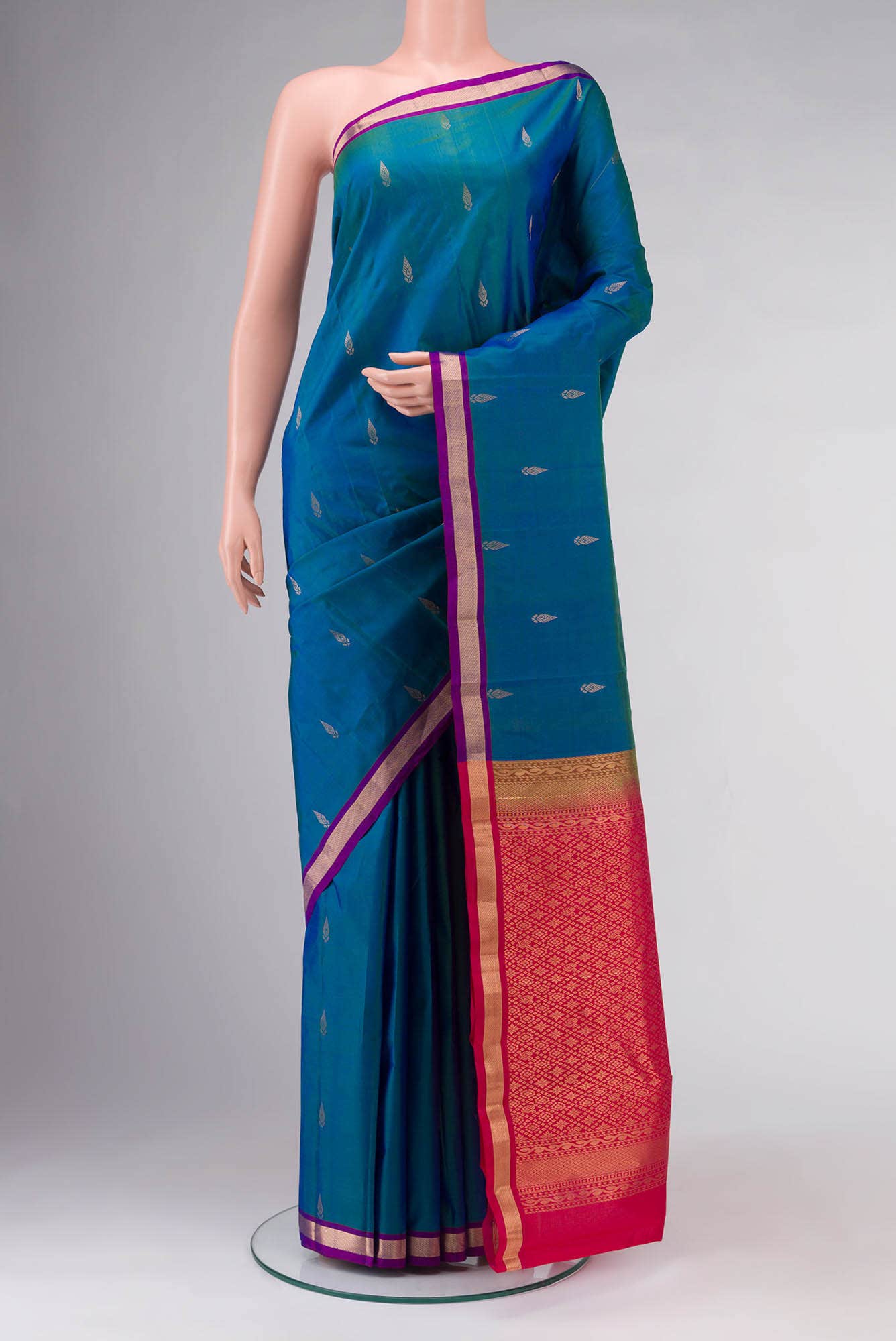 Blue Kanchipuram Silk Saree