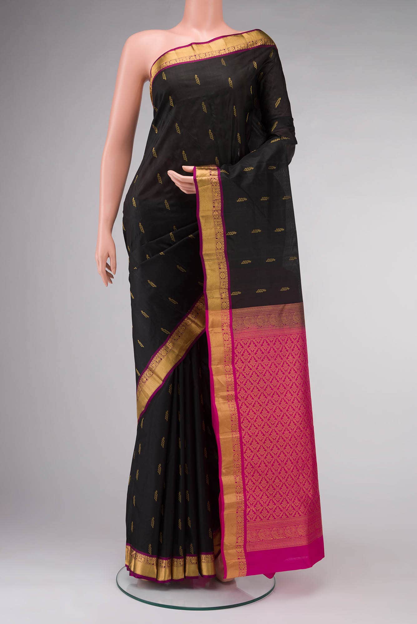 Black Kanchipuram Silk Saree