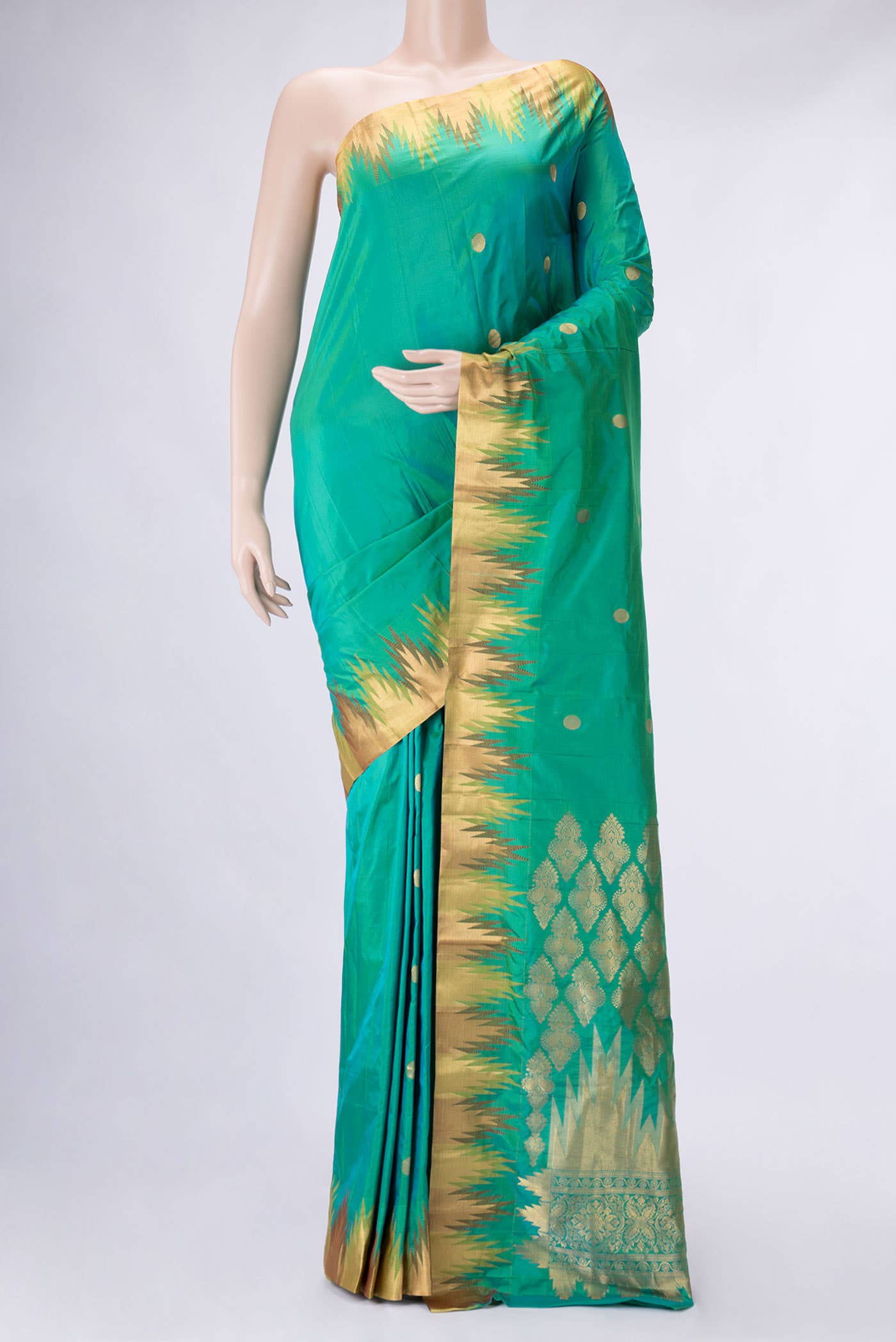 Green Dual Tone Kanchipuram Silk Saree