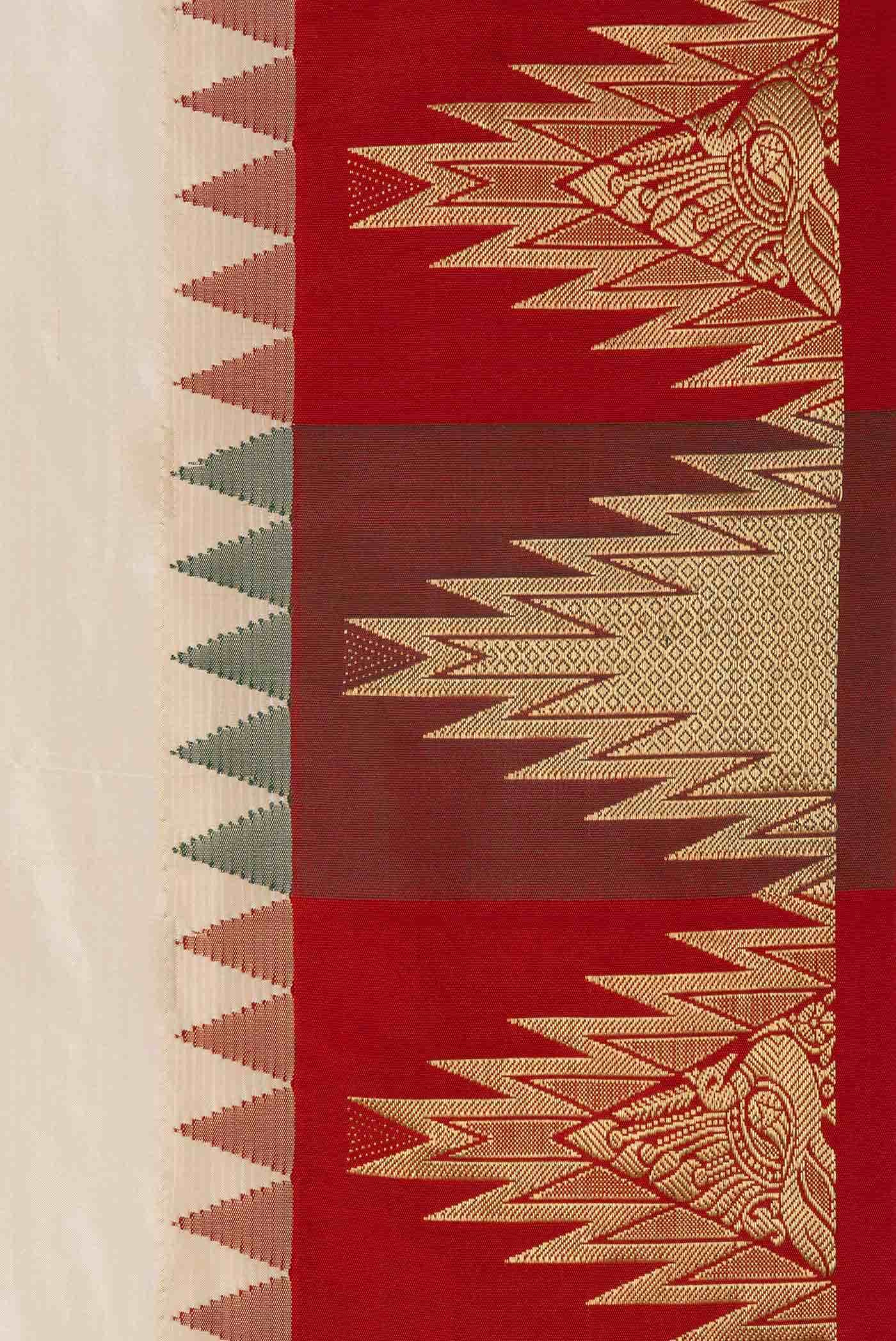 Beige Kanchipuram Silk Saree