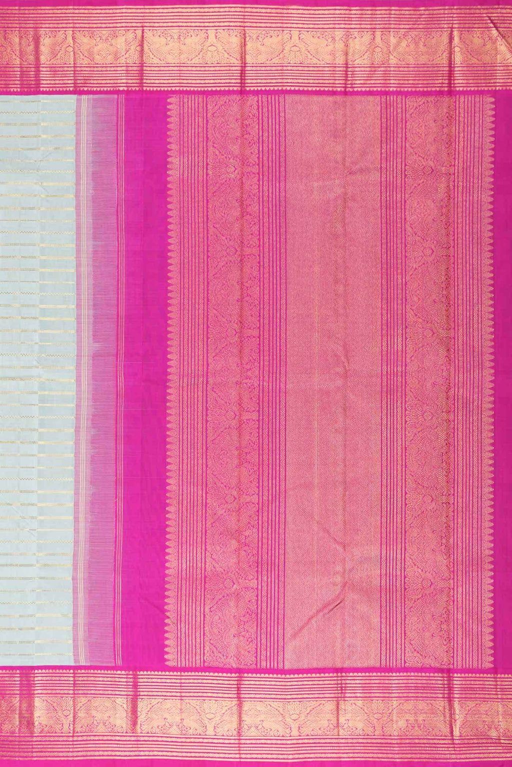 Pure Silk Pure Zari Davys Grey Kanchipuram Saree