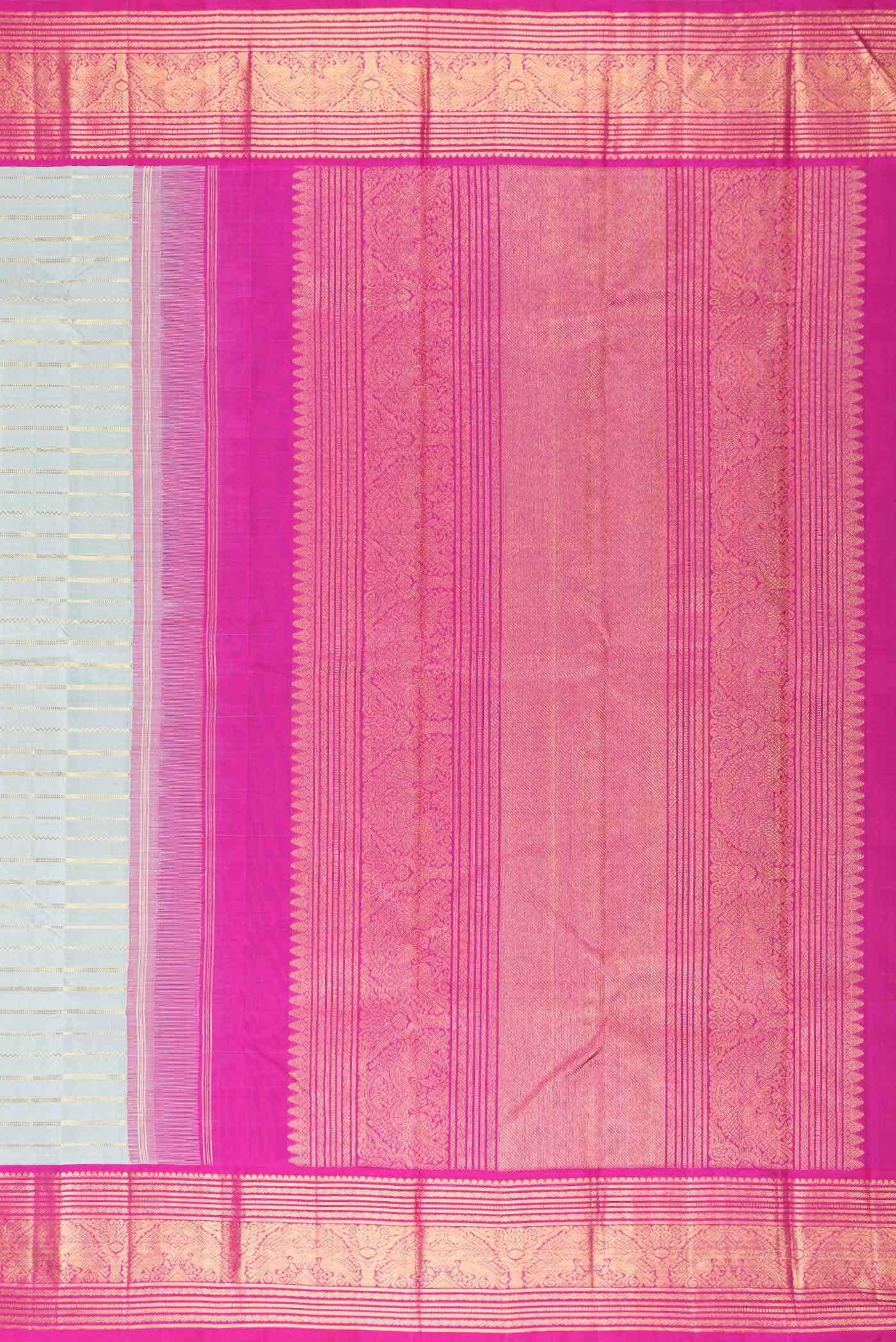 Pure Silk Pure Zari Davys Grey Kanchipuram Saree