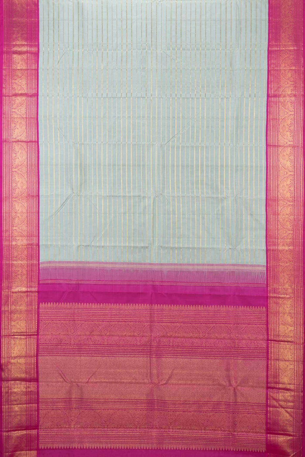 Pure Silk Pure Zari Davys Grey Kanchipuram Saree