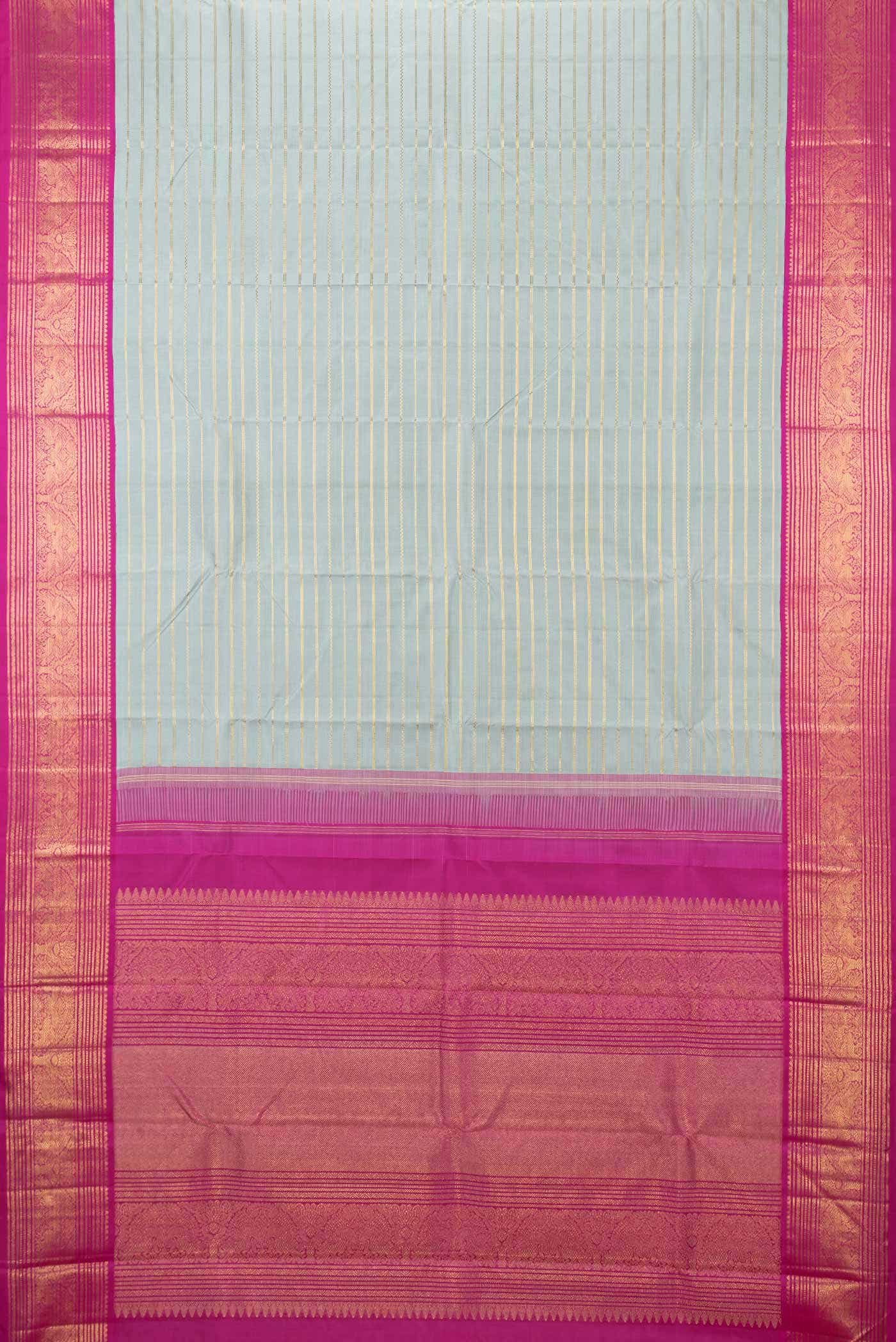 Pure Silk Pure Zari Davys Grey Kanchipuram Saree