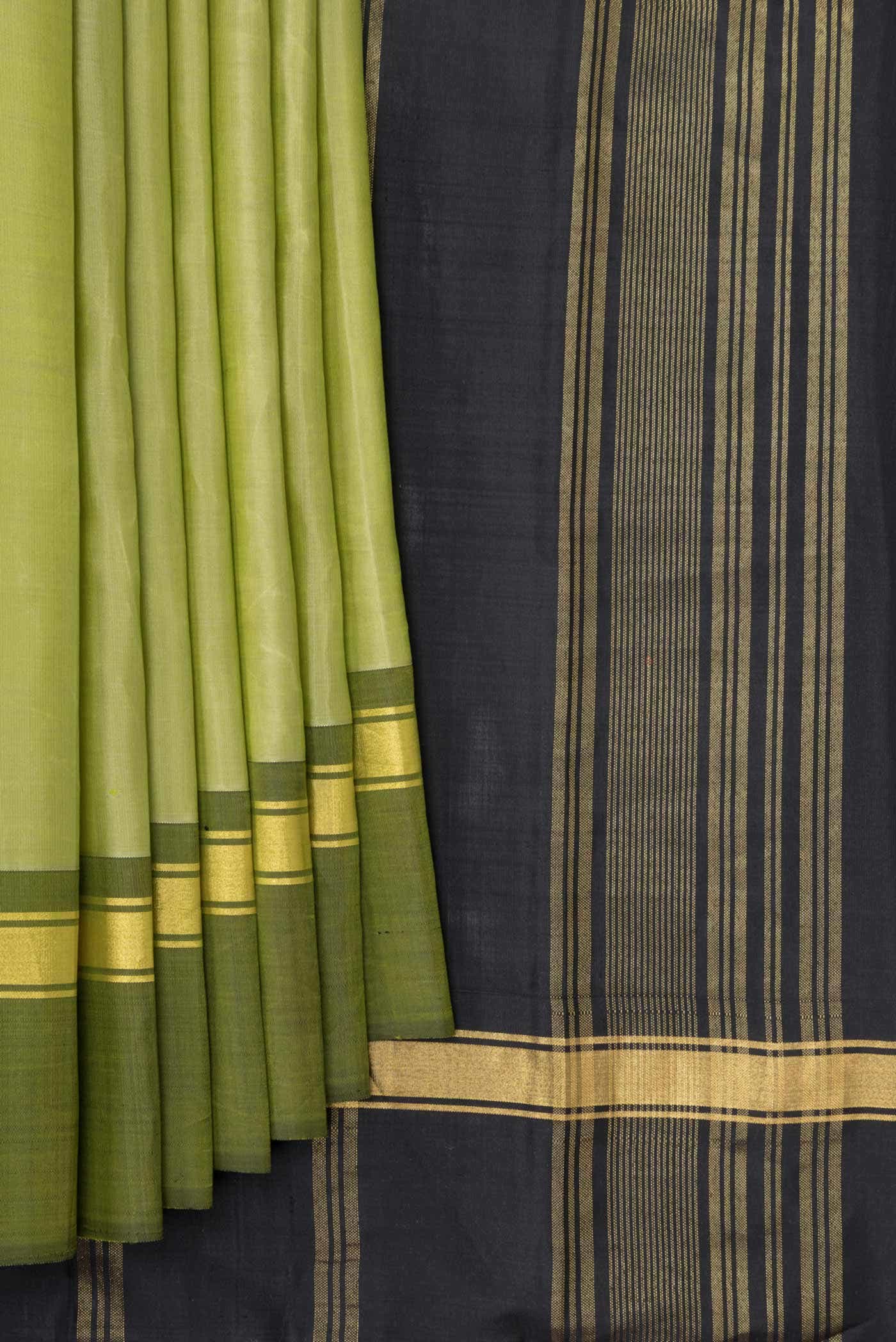 Pista Green Dual Tone Kanchipuram Silk Saree