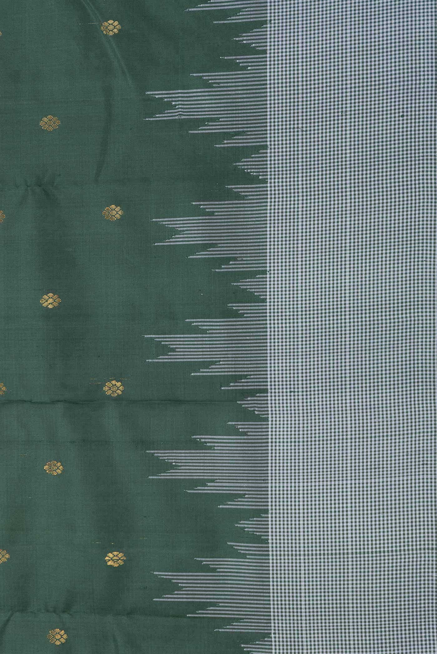 Bottle Green Dual Tone Kanchipuram Silk Saree