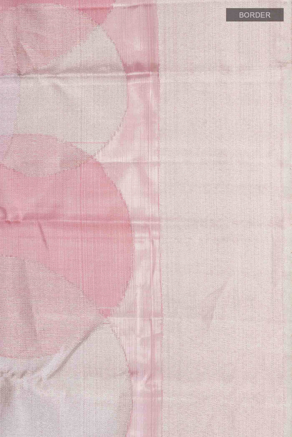 Rose Pink  with Silver Dual Tone Kanchipuram Tissue Silk Saree