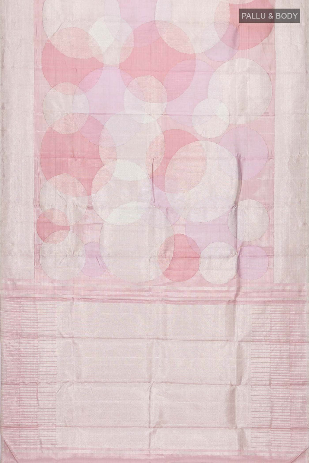 Rose Pink  with Silver Dual Tone Kanchipuram Tissue Silk Saree