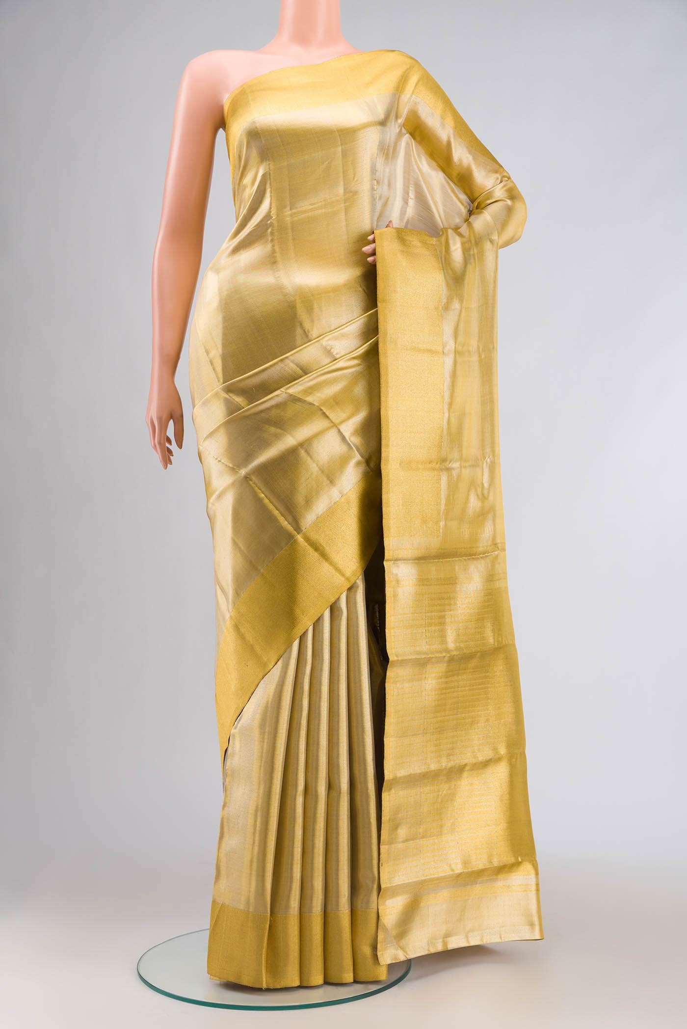 Golden Kanchipuram Tissue Silk Saree