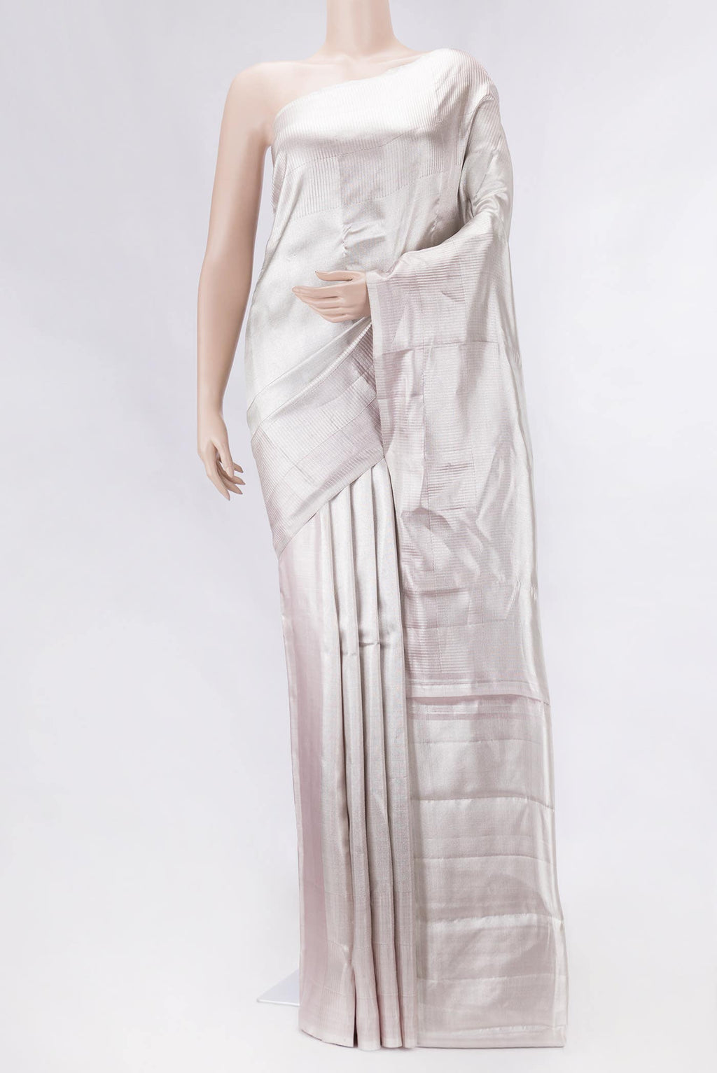 Silver Dual Tone Kanchipuram Tissue Silk Saree