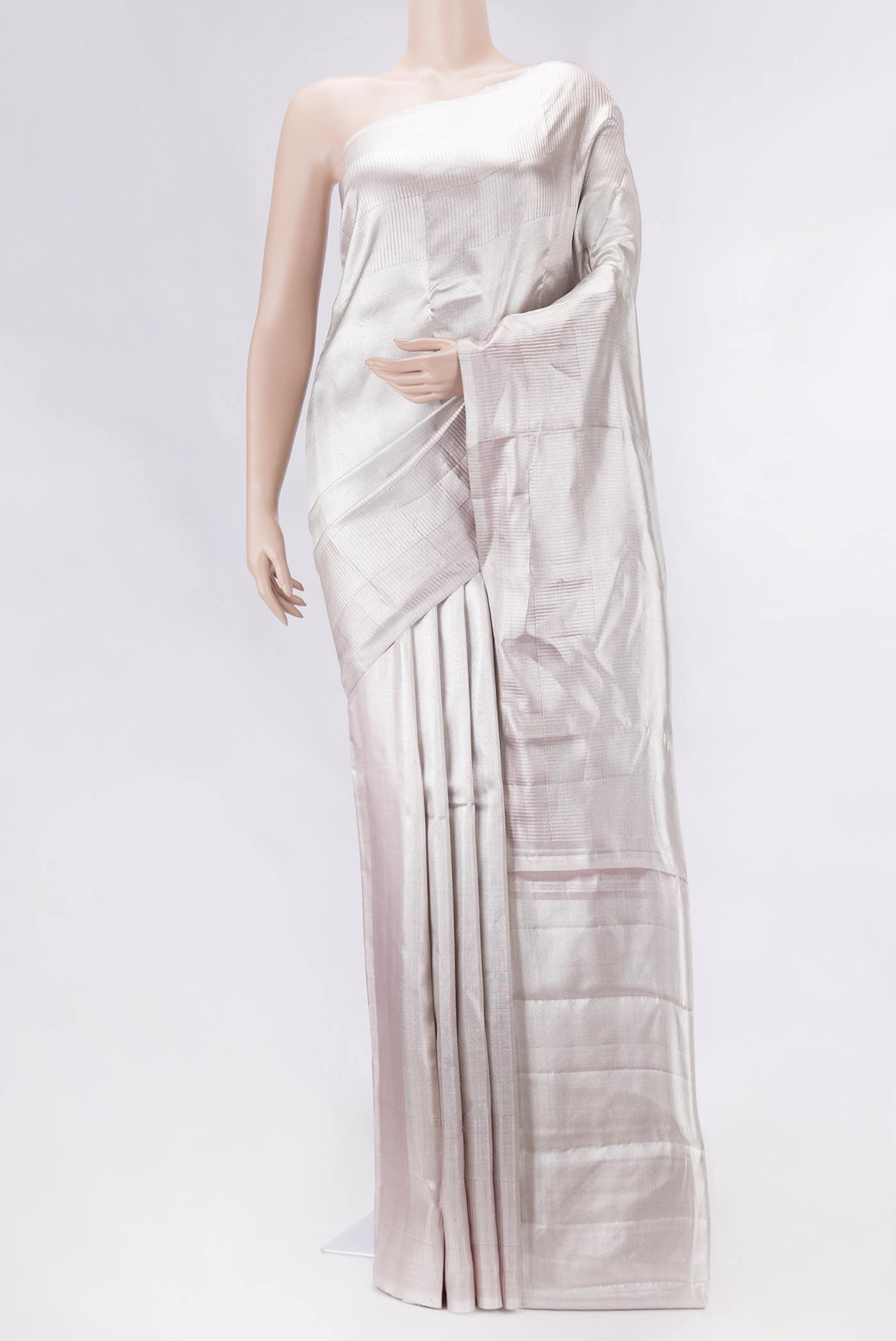 Silver Dual Tone Kanchipuram Tissue Silk Saree