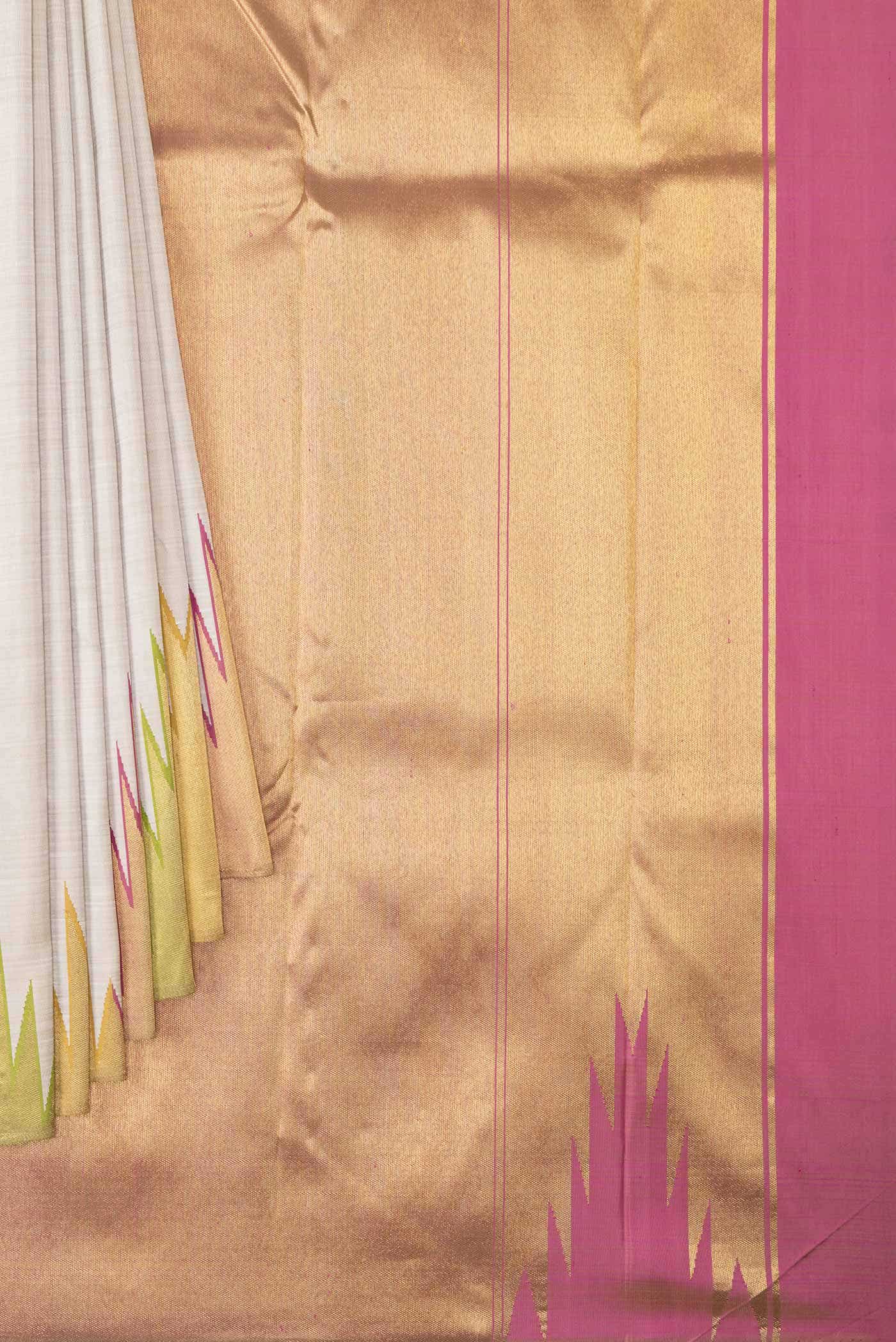 Beige Kanchipuram Silk Saree