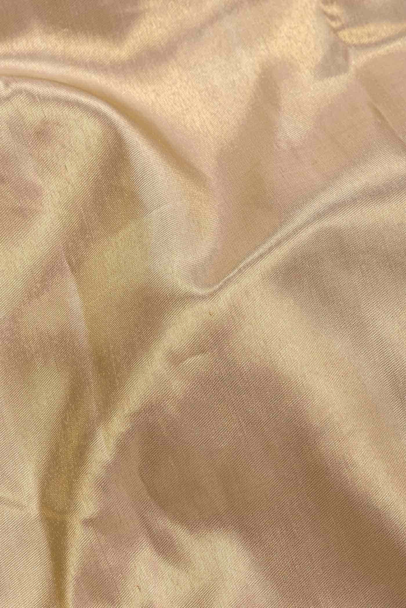 Beige Dual Tone Kanchipuram Tissue Silk Saree