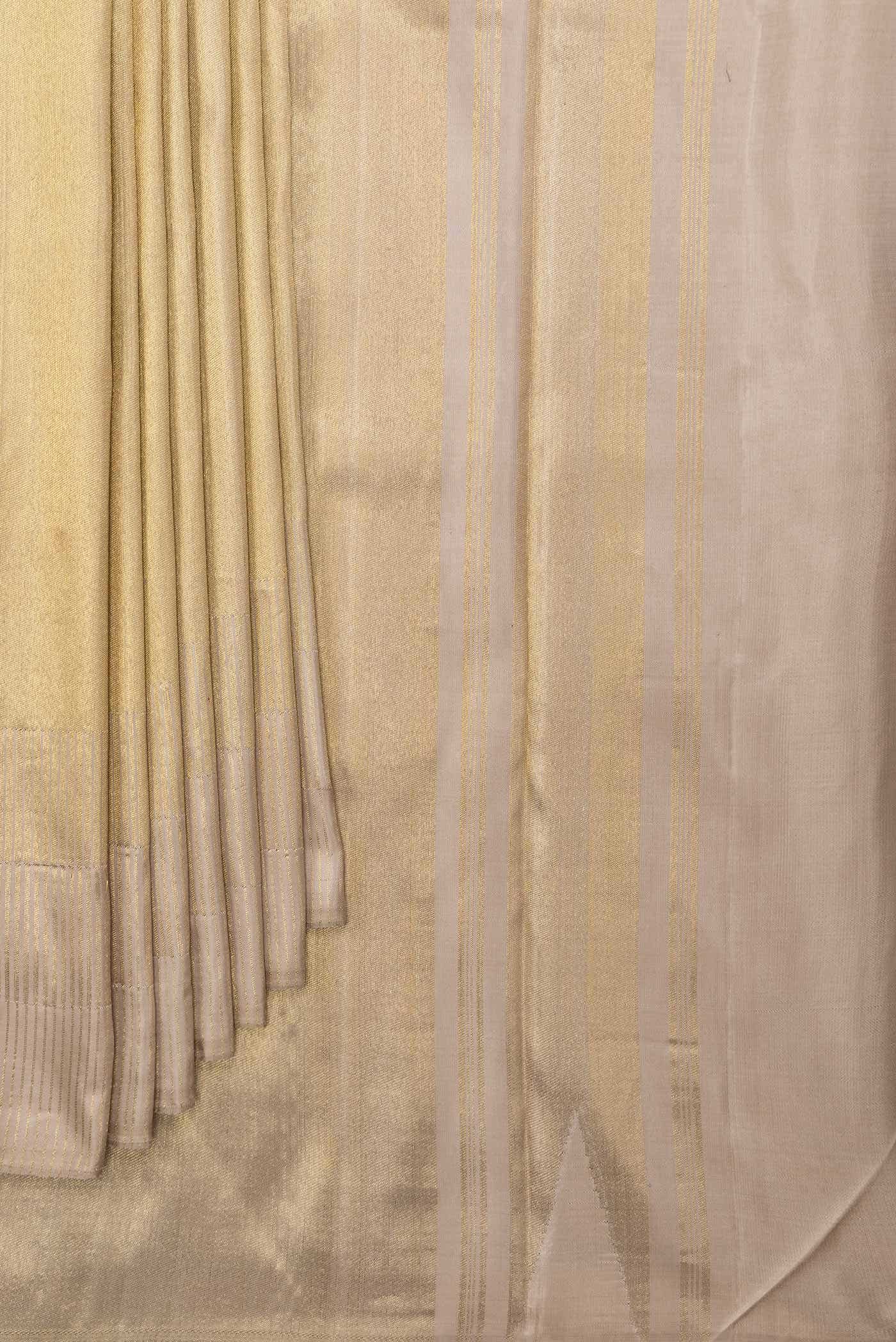 Beige Dual Tone Kanchipuram Tissue Silk Saree