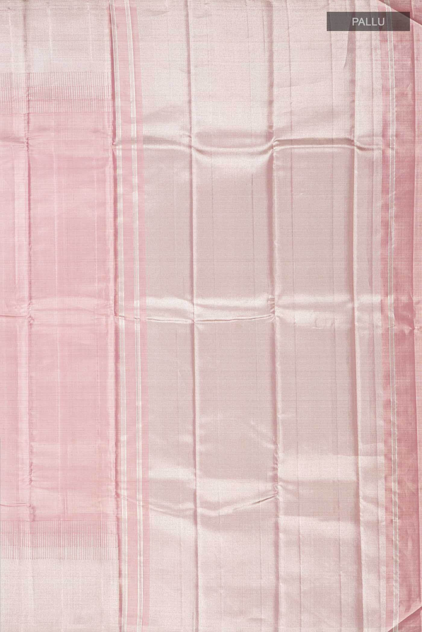 Pink with Silver Dual Tone Kanchipuram Tissue Silk Saree