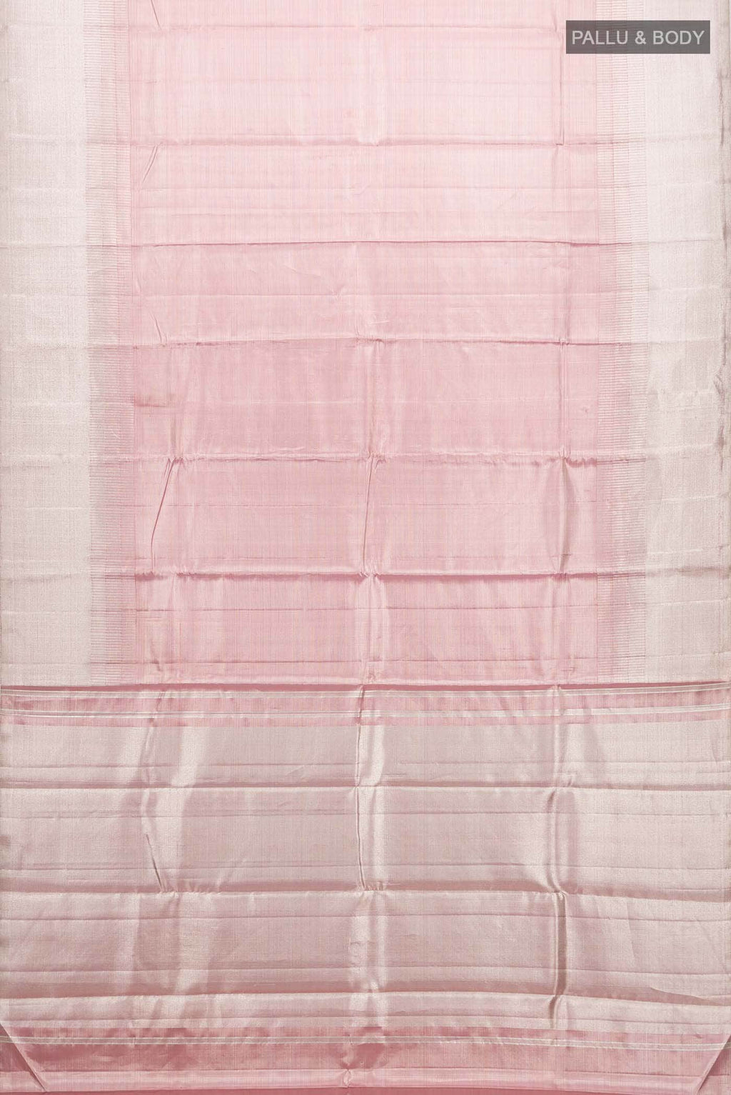 Pink with Silver Dual Tone Kanchipuram Tissue Silk Saree