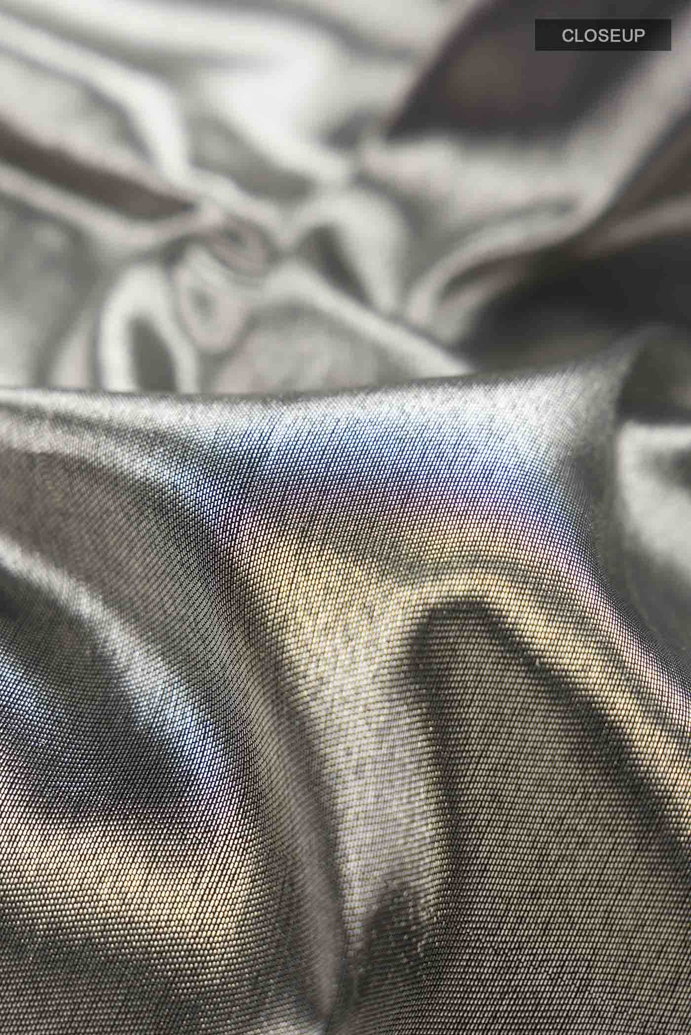 Black with Silver Dual Tone Kanchipuram Tissue Silk Saree