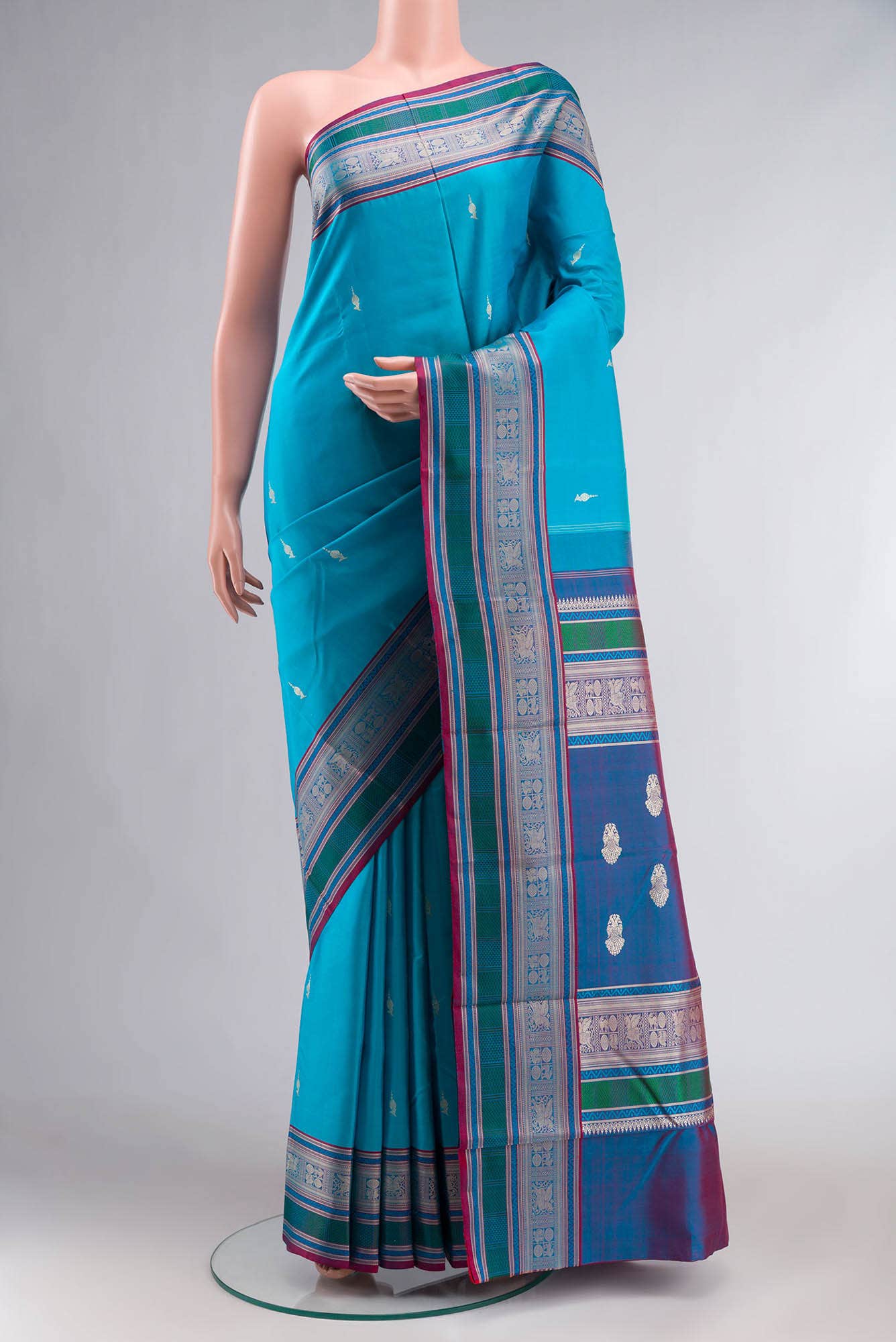 Blue Kanchipuram Silk Saree