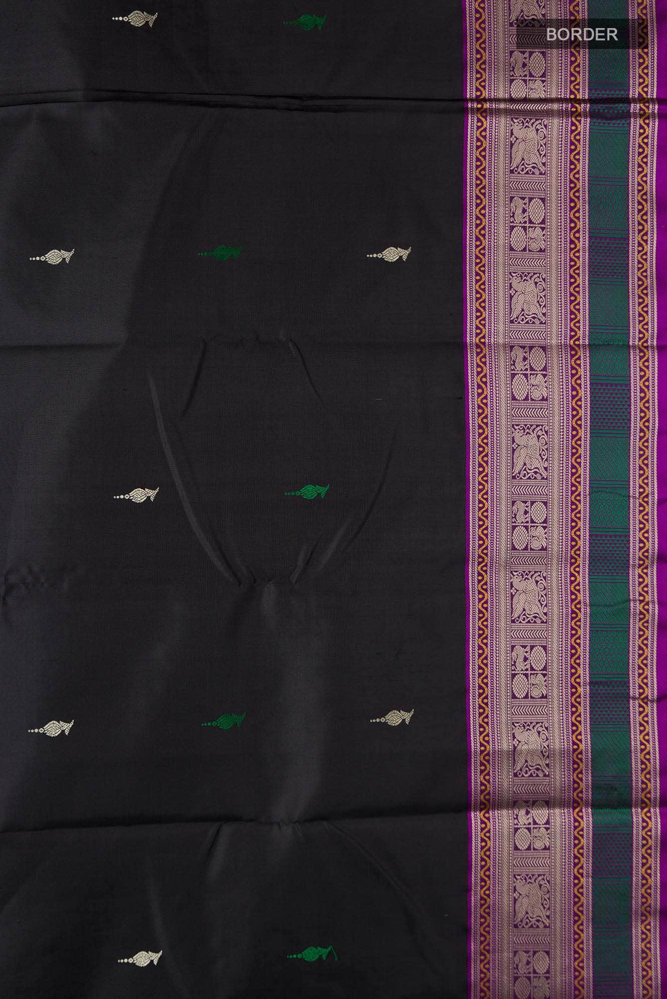 Black Kanchipuram Silk Saree