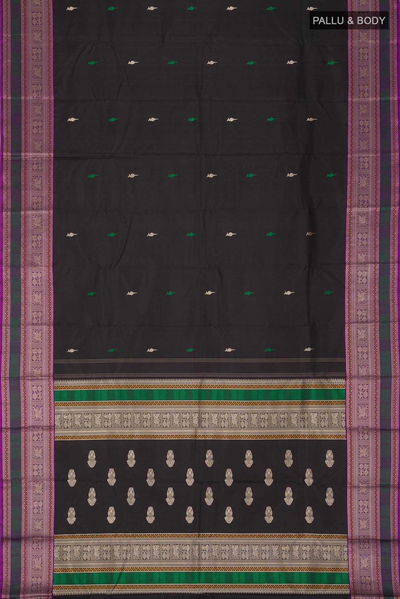 Black Kanchipuram Silk Saree