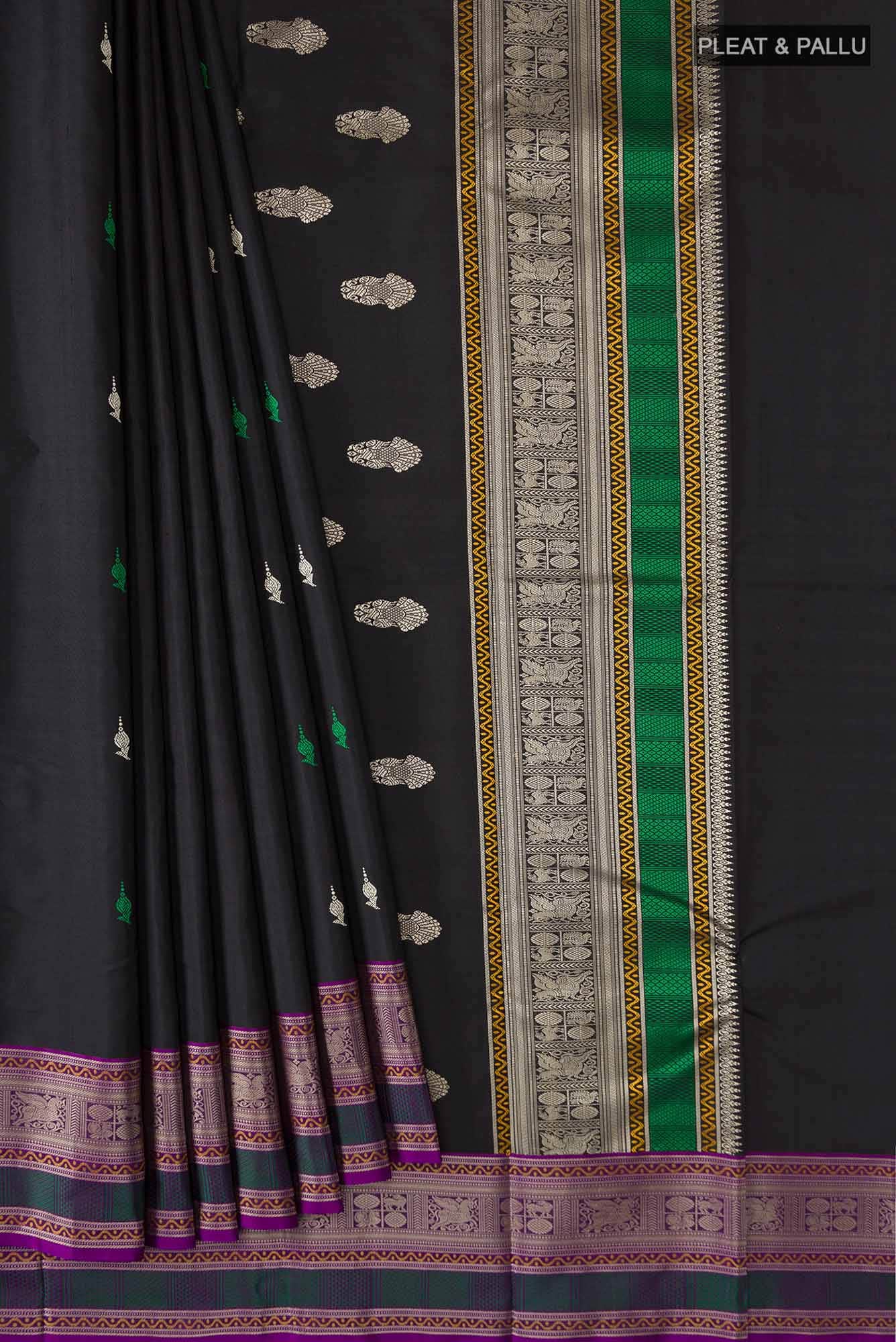 Black Kanchipuram Silk Saree