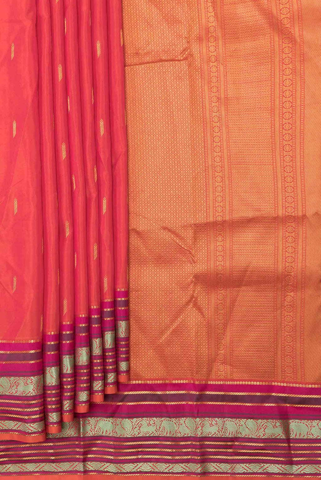 Beige Dual Tone Tussar Silk Saree