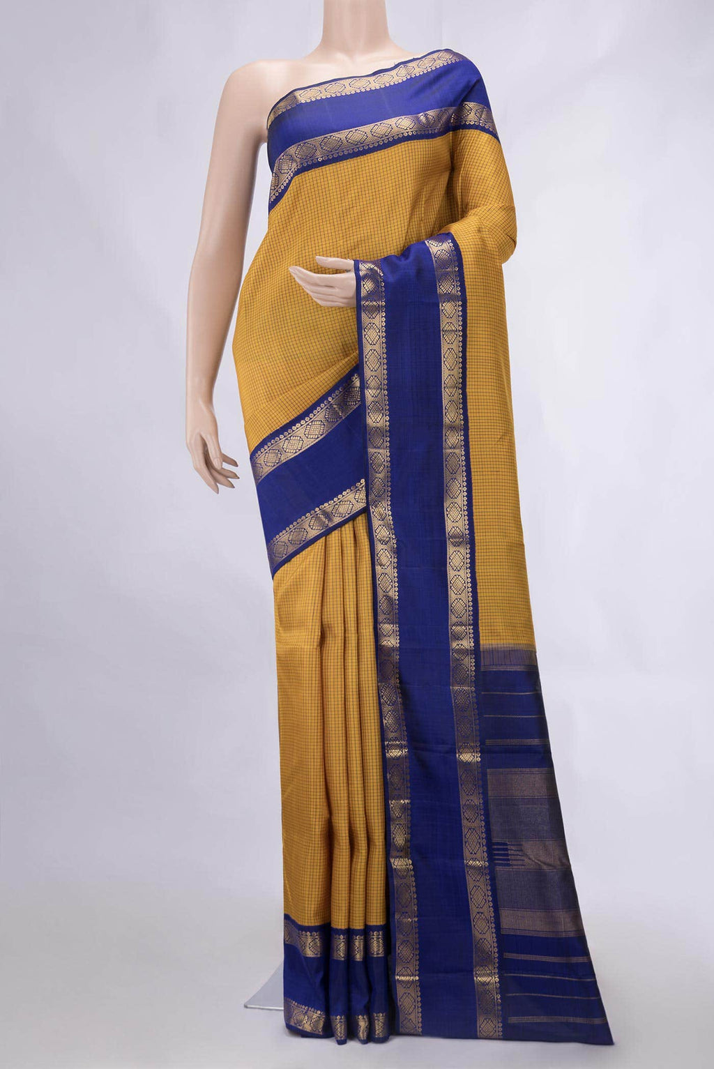 Mustard Kanchipuram Silk Saree
