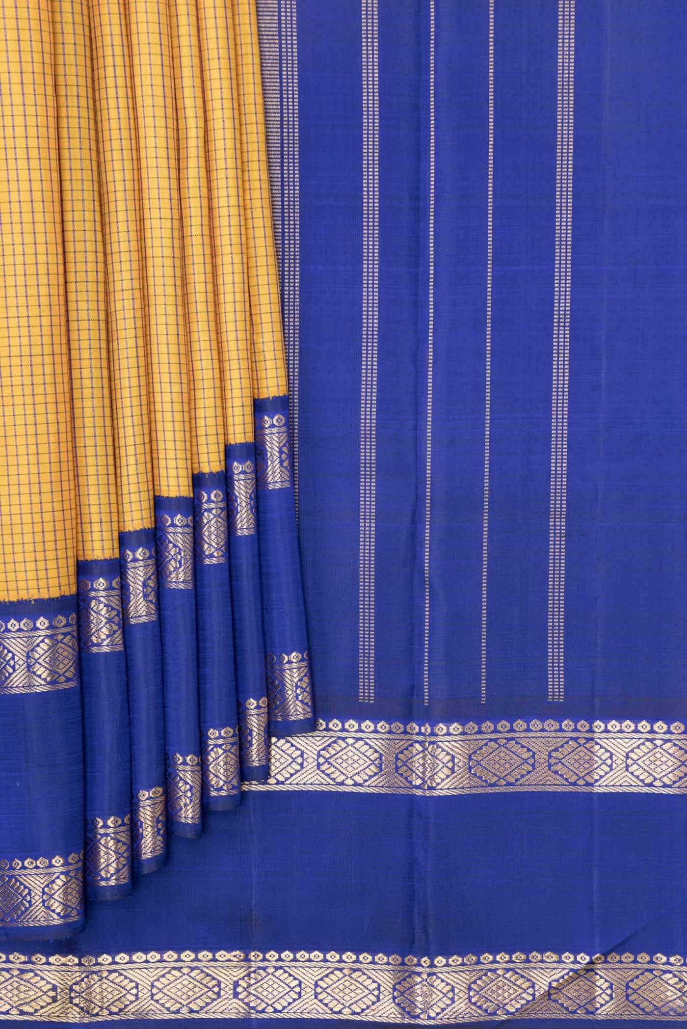 Mustard Kanchipuram Silk Saree