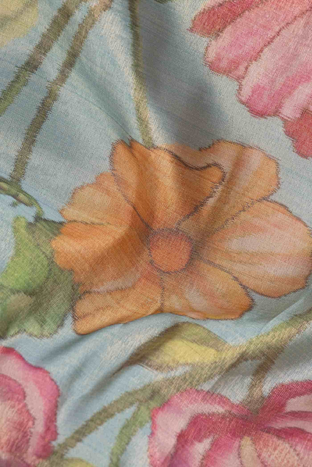 Blue Blended Kanchipuram Tissue Silk Saree