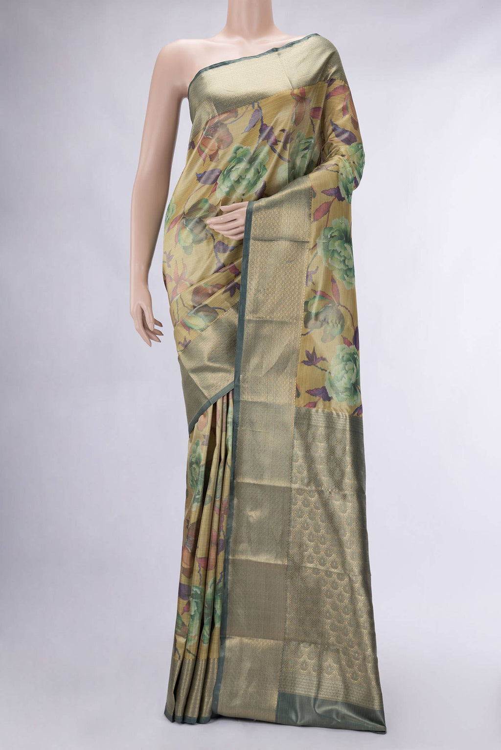 Gold Blended Kanchipuram Tissue Silk Saree