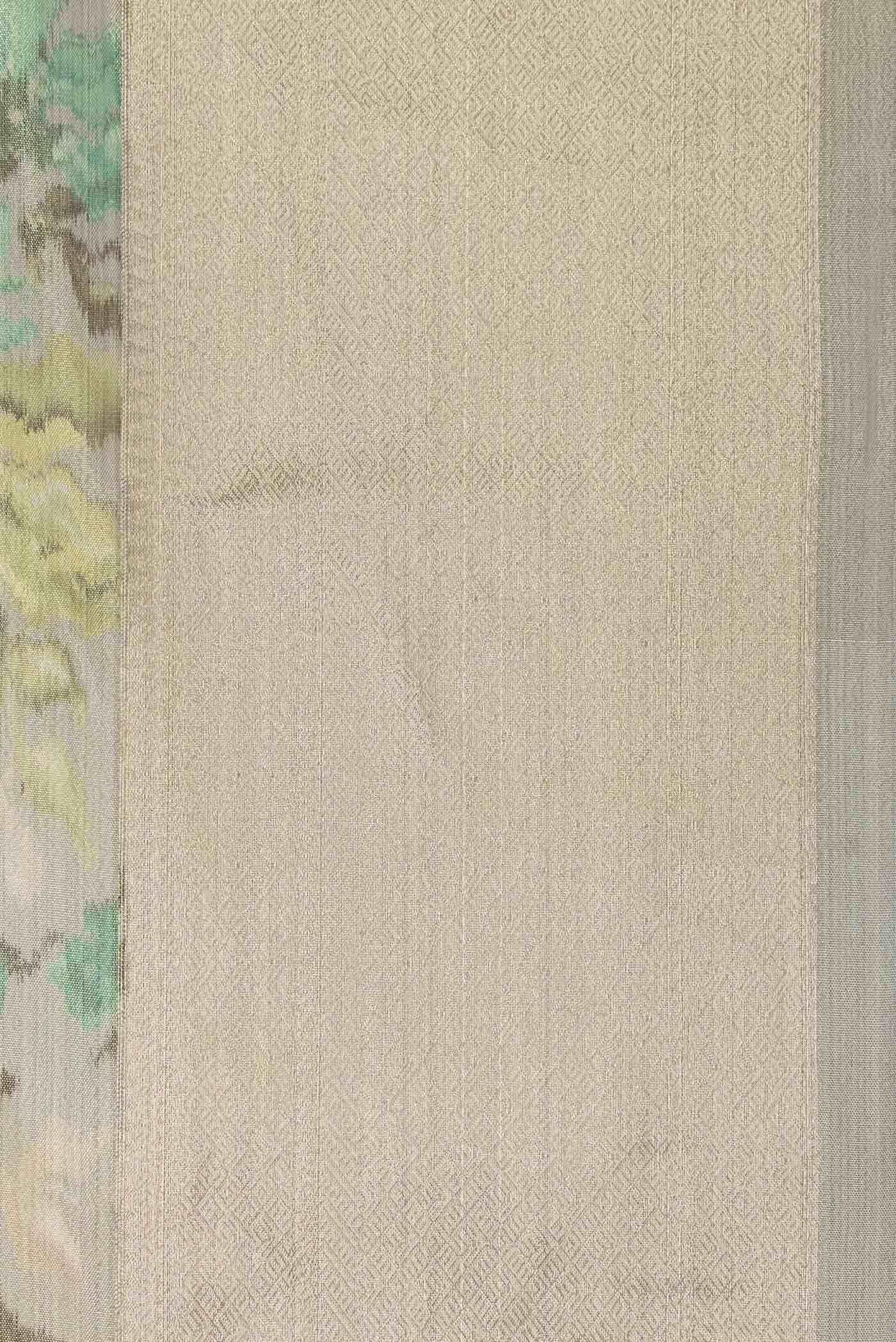 Beige Blended Kanchipuram Tissue Silk Saree