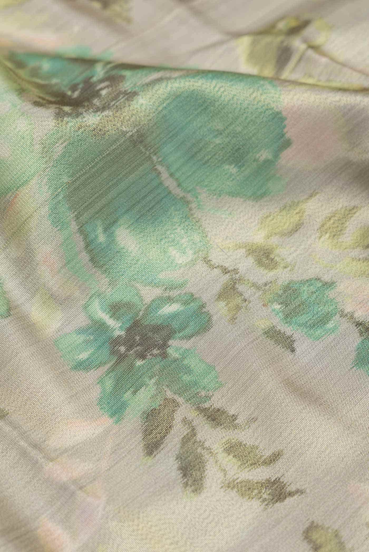 Beige Blended Kanchipuram Tissue Silk Saree