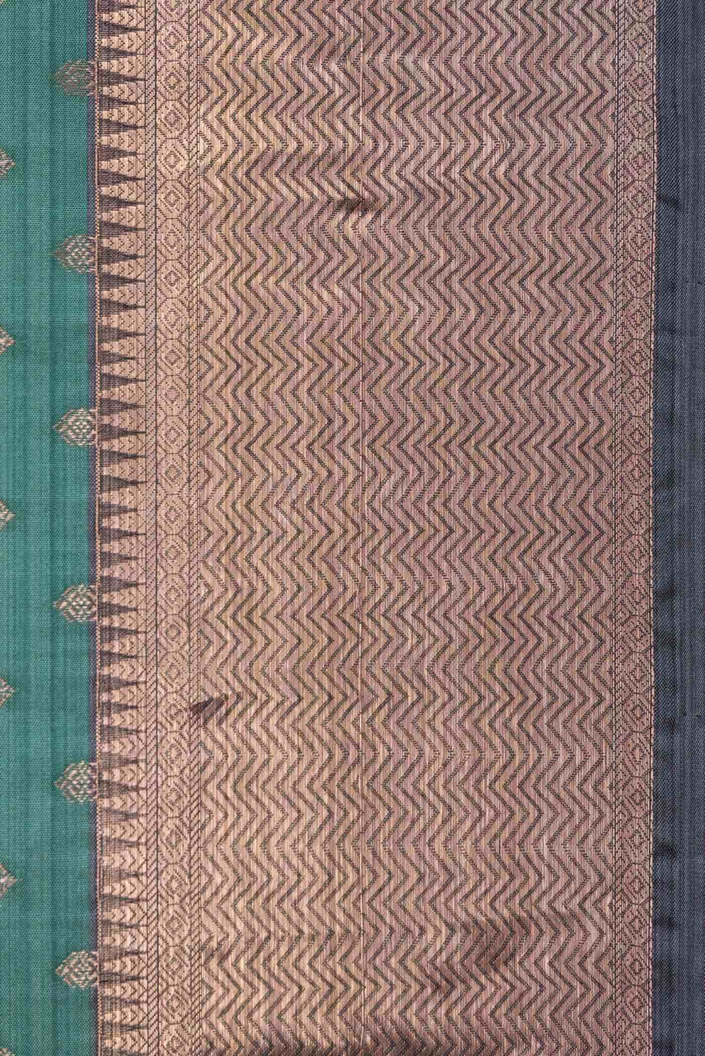 Green Dual Tone Blended Soft Silk Saree