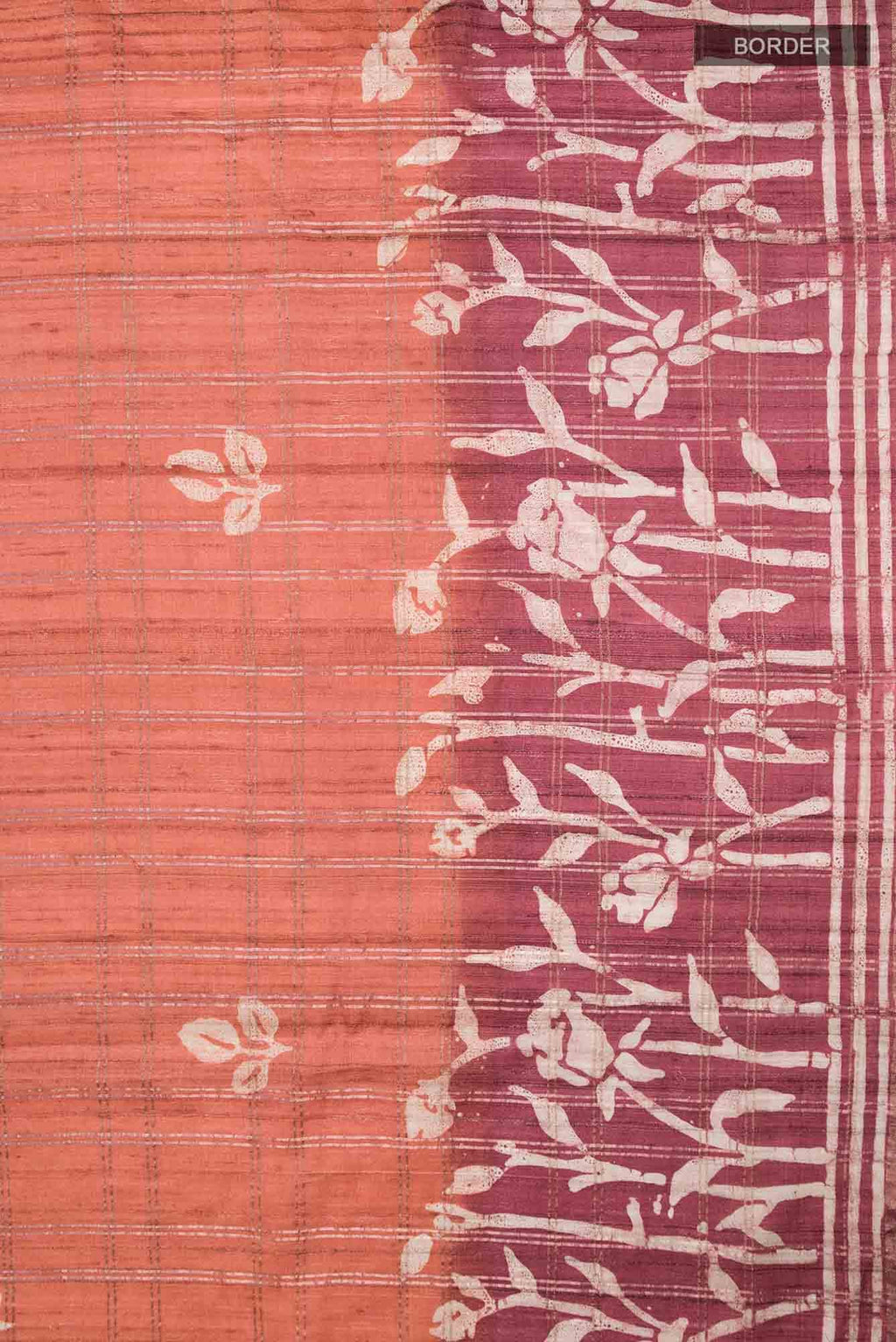 Orange Bhagalpuri Tussar Silk Saree