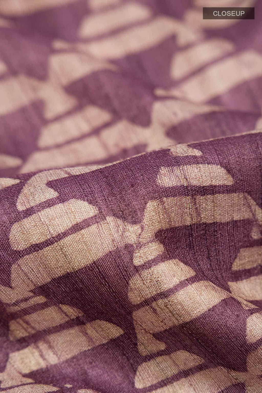 Dark Mauve Bhagalpuri Tussar Silk Saree