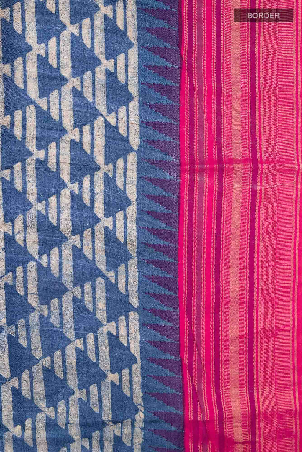 Blue Bhagalpuri Tussar Silk Saree
