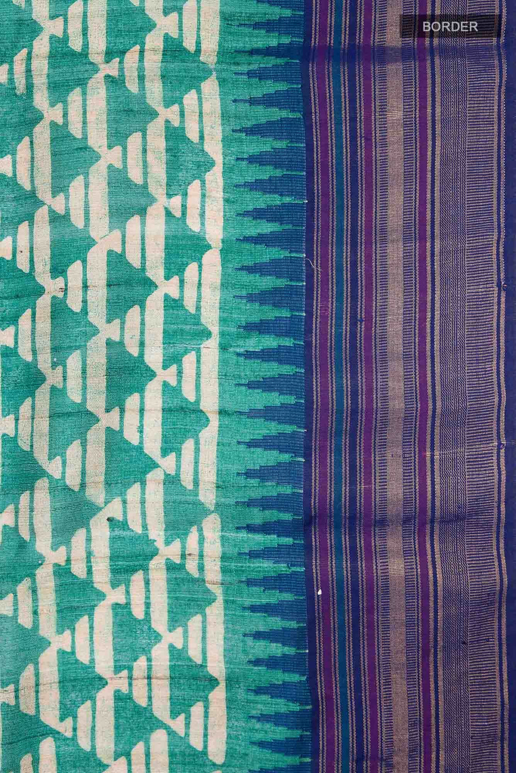 Green Bhagalpuri Tussar Silk Saree