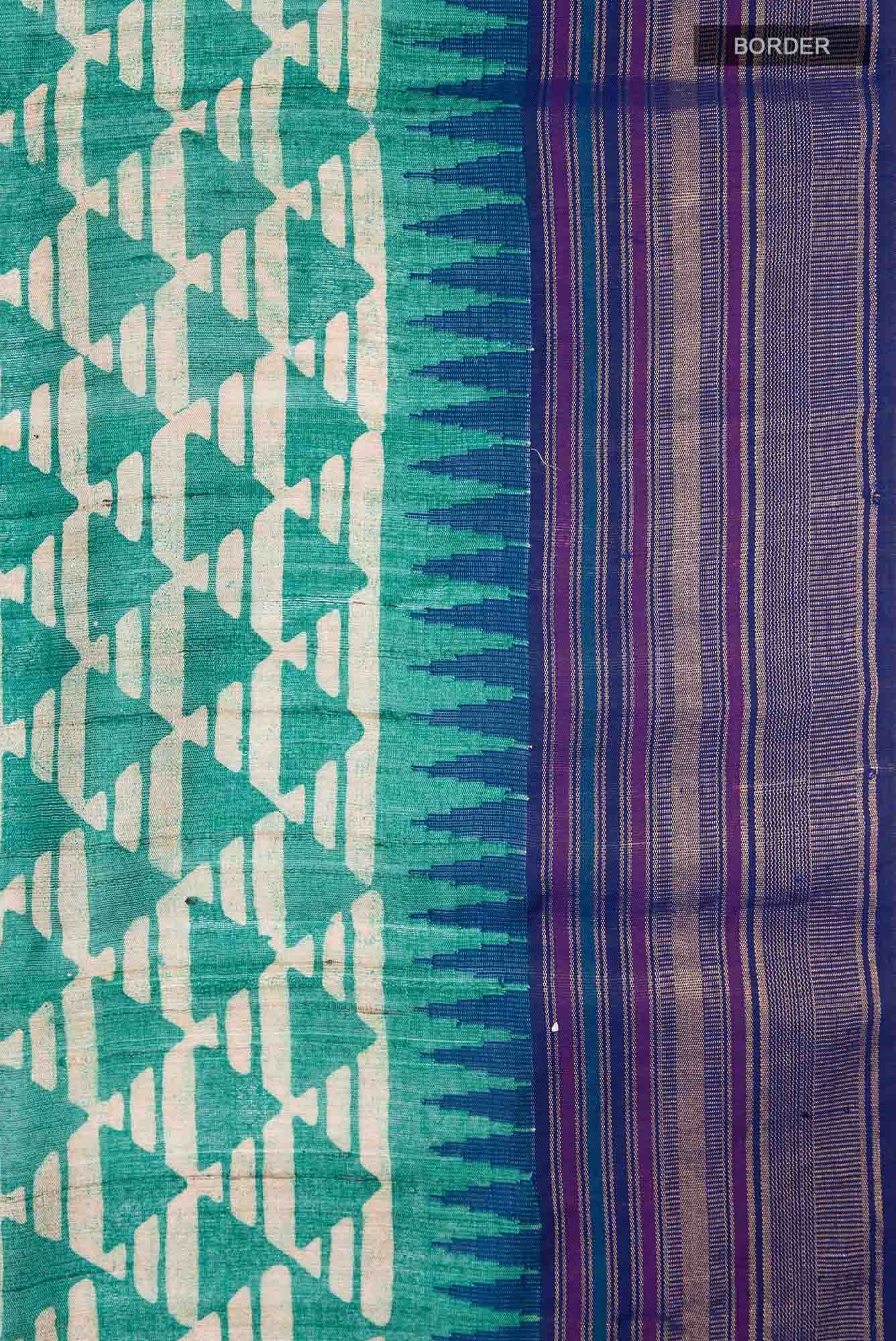Green Bhagalpuri Tussar Silk Saree