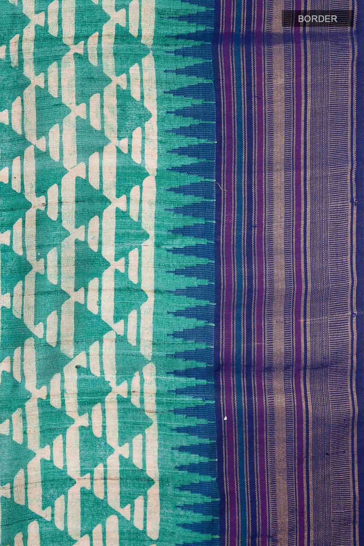 Green Bhagalpuri Tussar Silk Saree