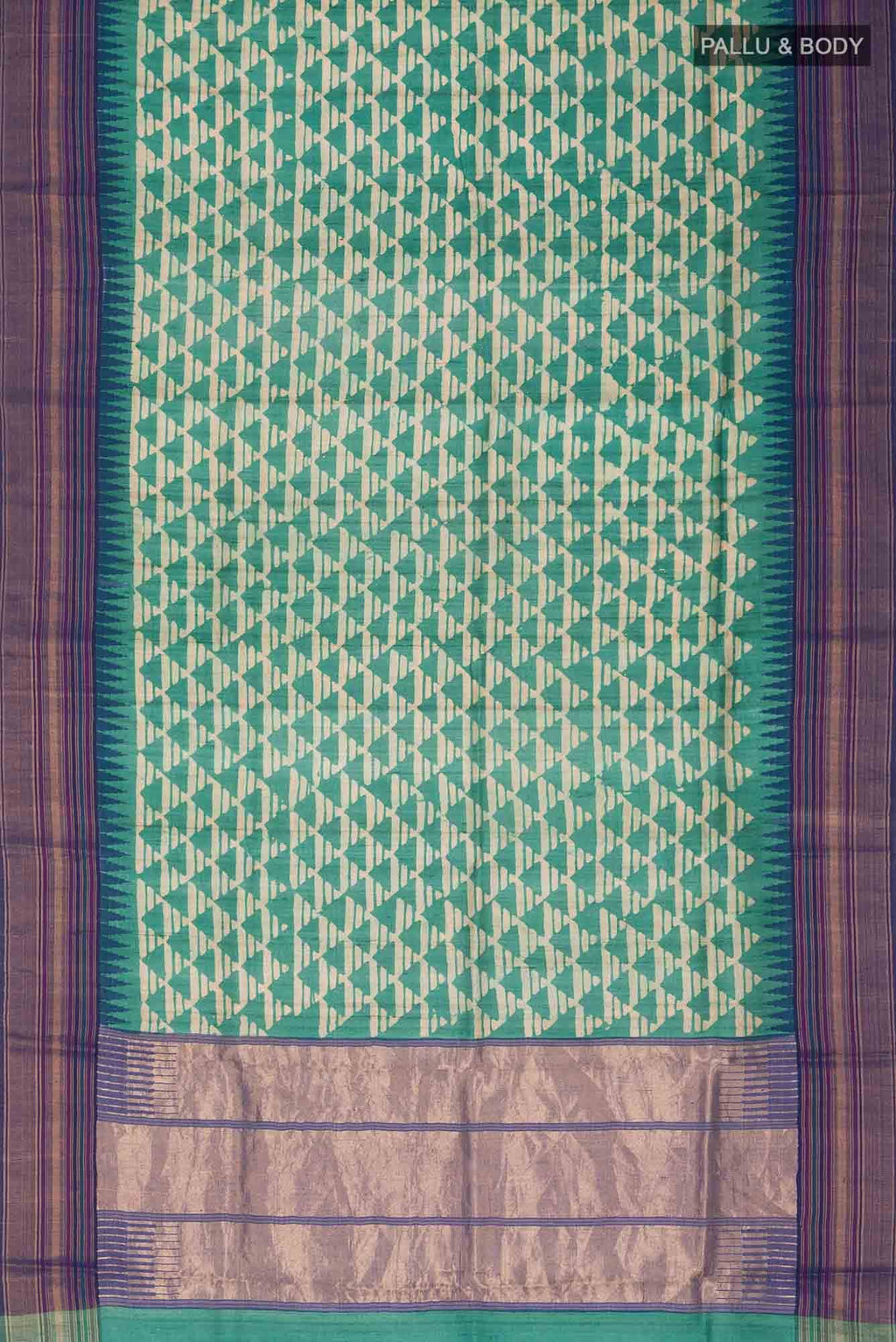 Green Bhagalpuri Tussar Silk Saree