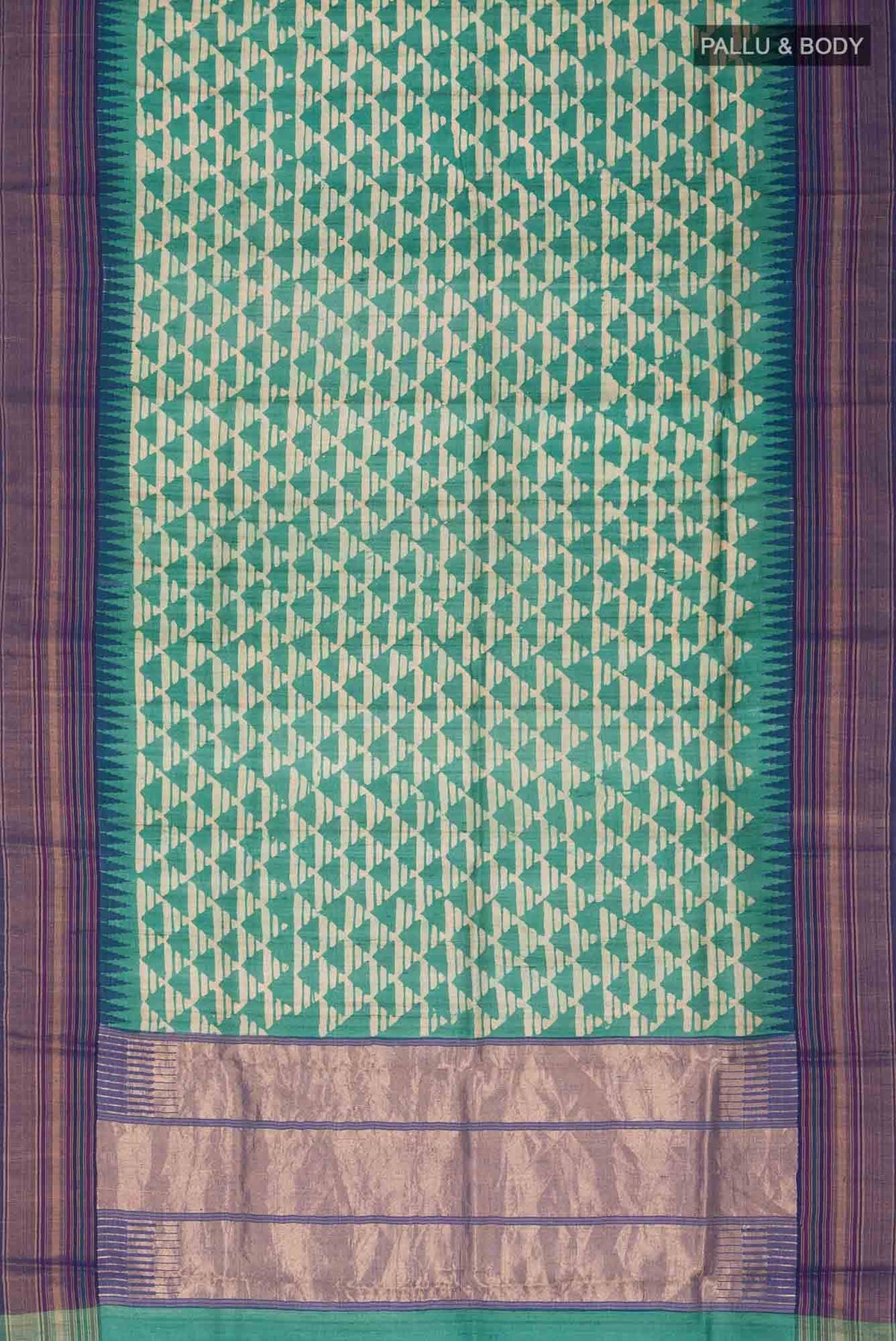 Green Bhagalpuri Tussar Silk Saree