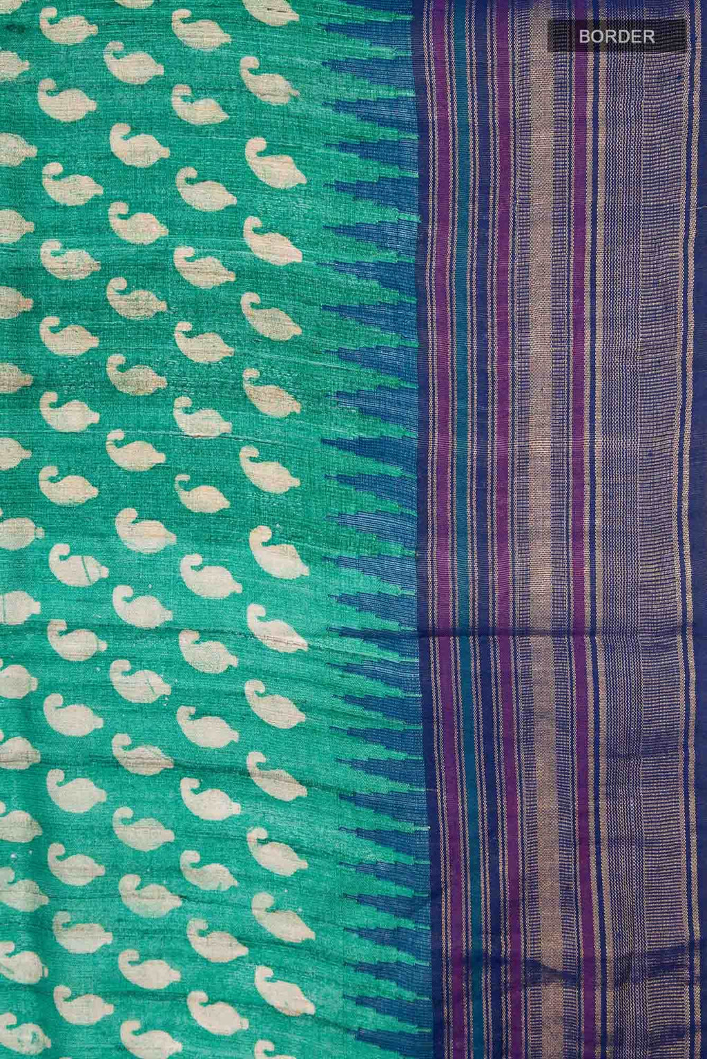 Green Bhagalpuri Tussar Silk Saree