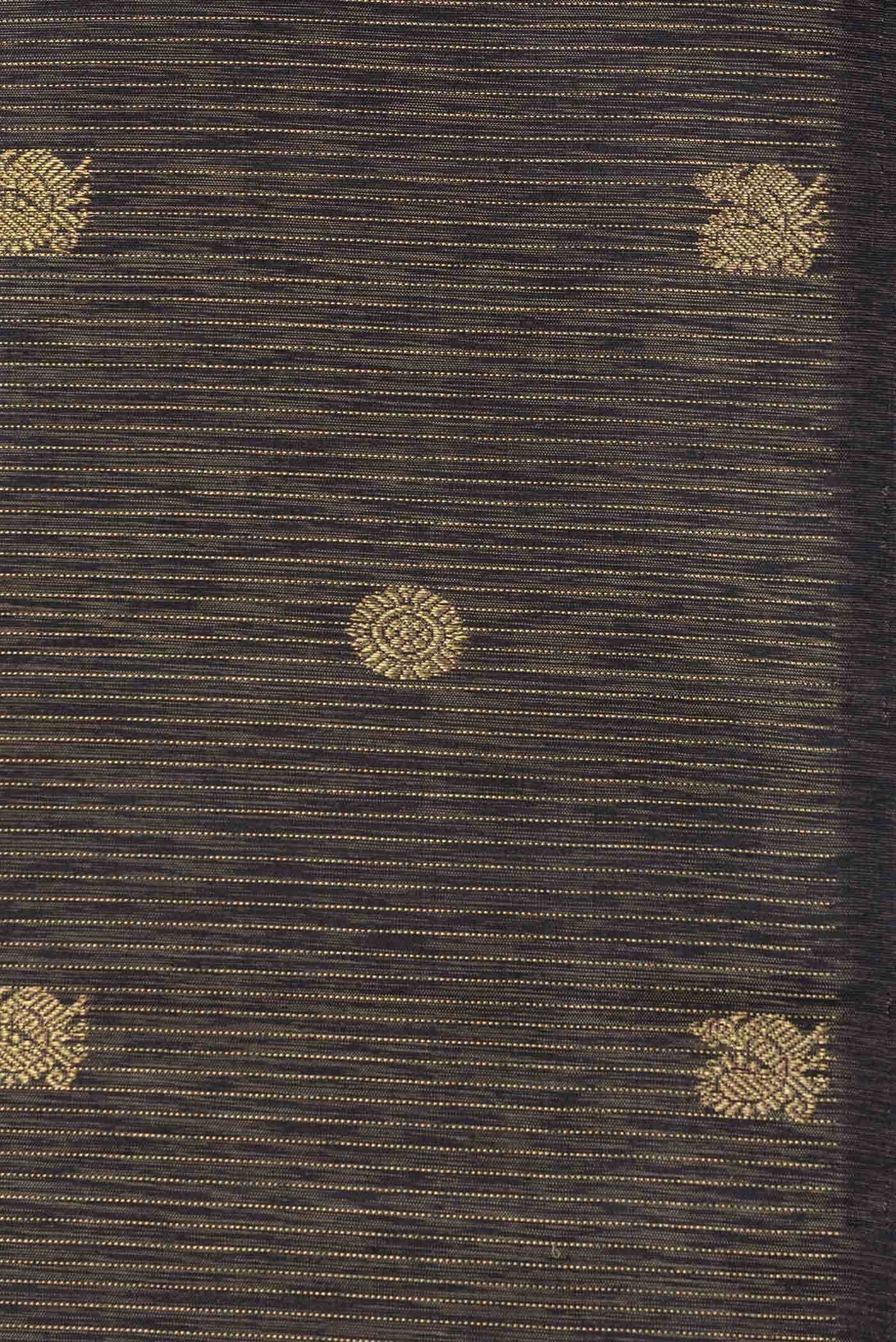 Pure Silk Pure Zari Black Dual Tone Kanchipuram Saree