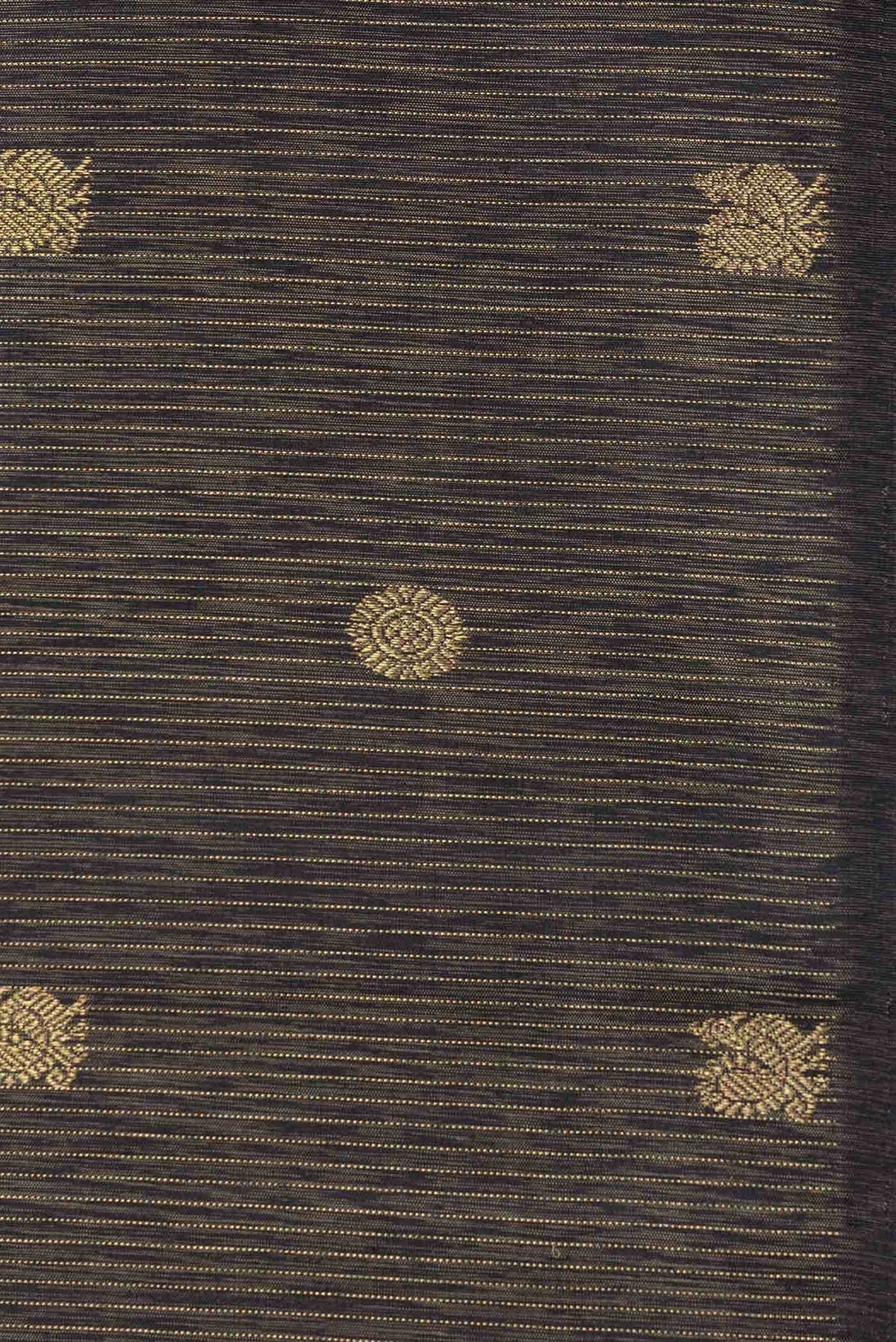 Pure Silk Pure Zari Black Dual Tone Kanchipuram Saree