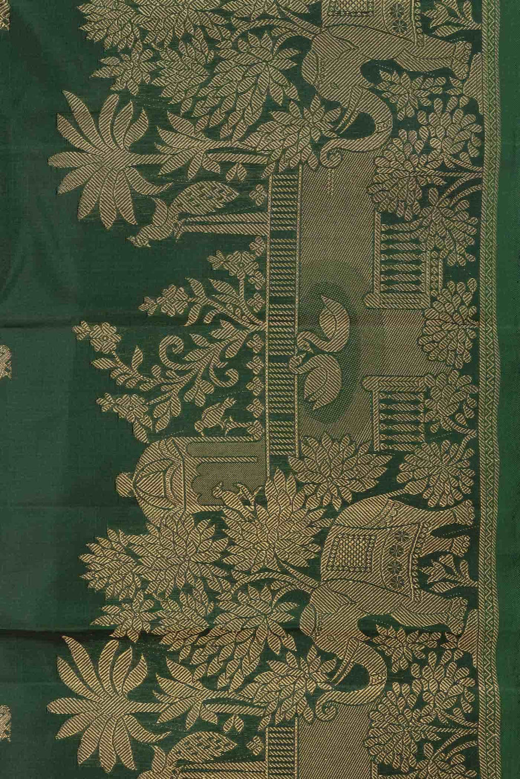 Pure Silk Pure Zari Green Dual Tone Kanchipuram Saree