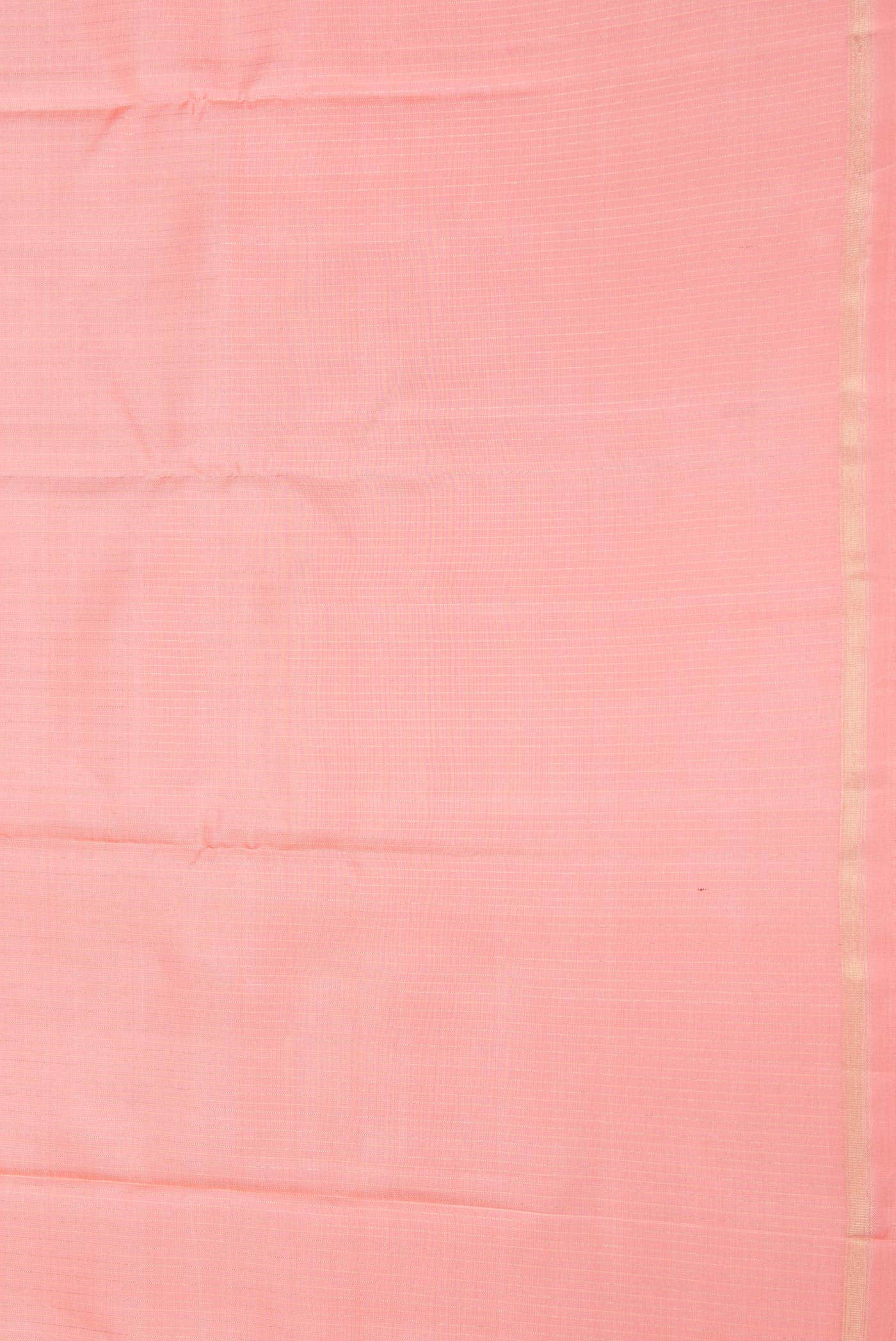 Pure Silk Pure Zari Peach Dual Tone Kanchipuram Saree