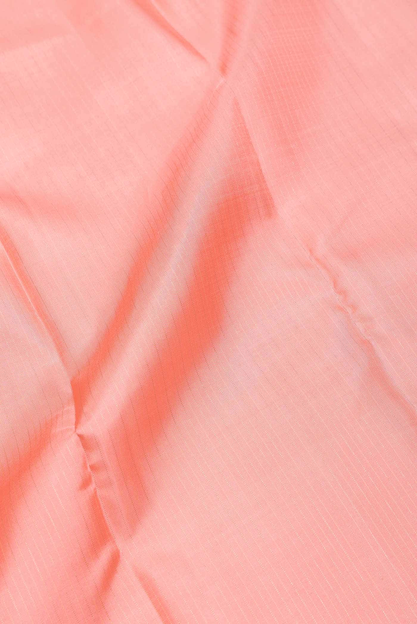 Pure Silk Pure Zari Peach Dual Tone Kanchipuram Saree