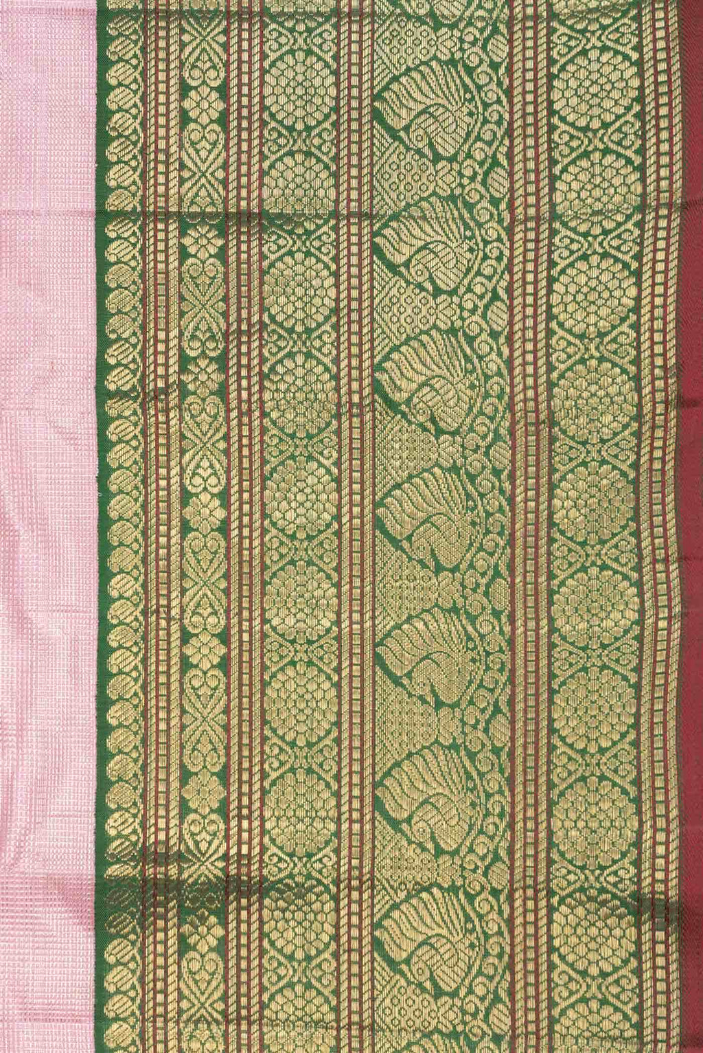 Pure Silk Pure Zari Pink Dual Tone Kanchipuram Saree